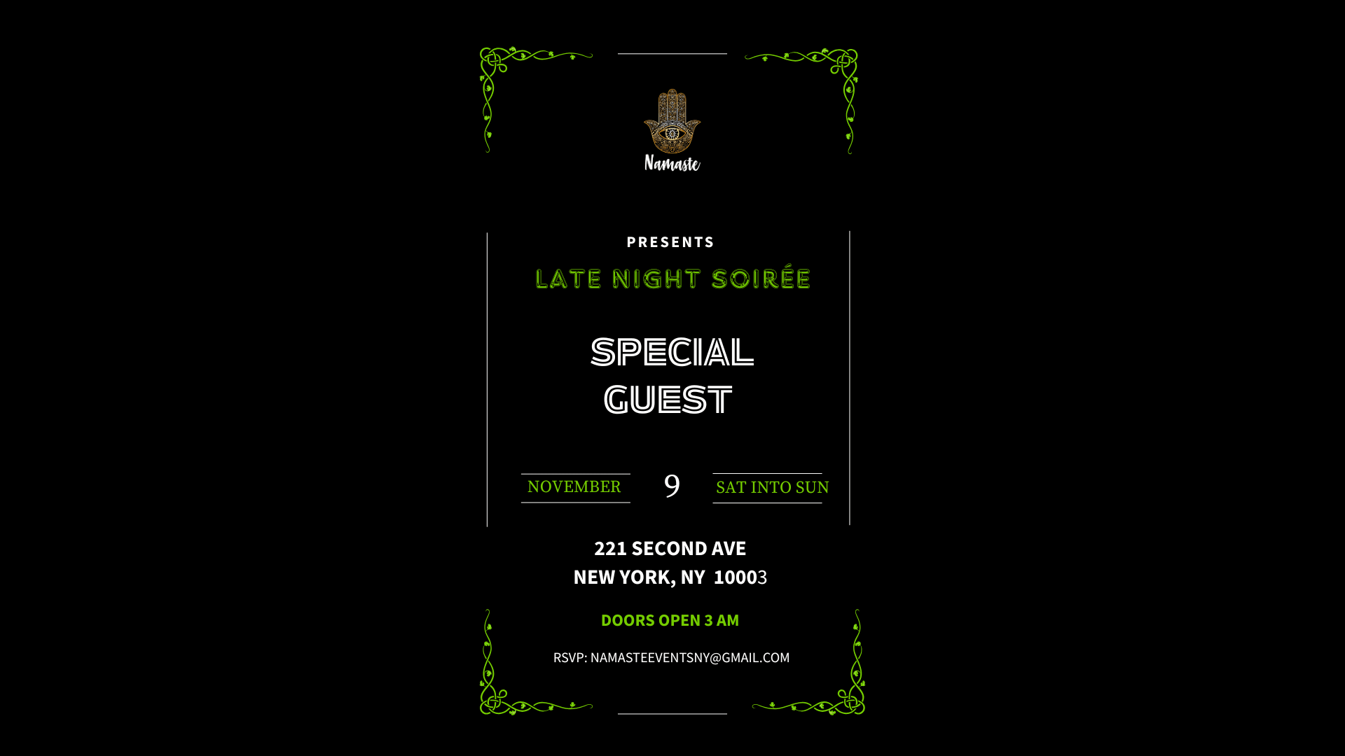 Late Night Soirée W/ Special Guest 11.9.25