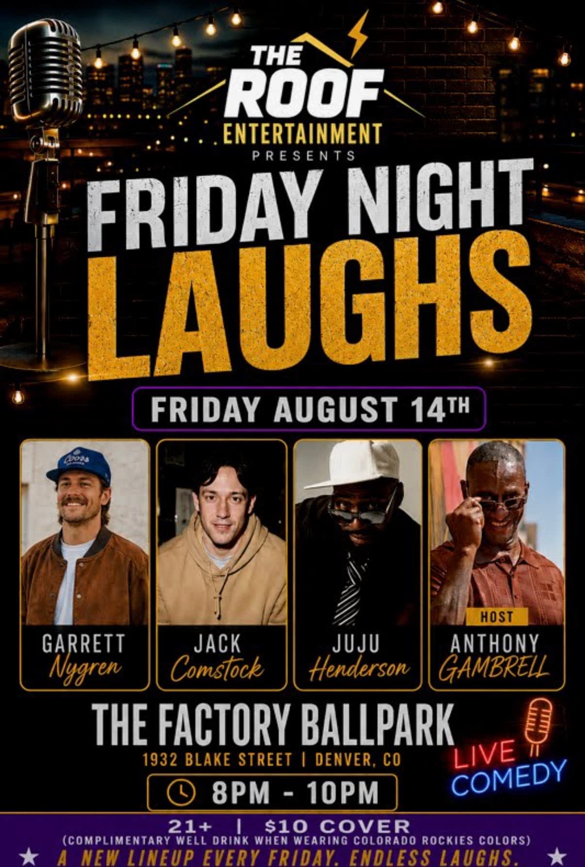 Comedy & Music @ The Factory Ballpark