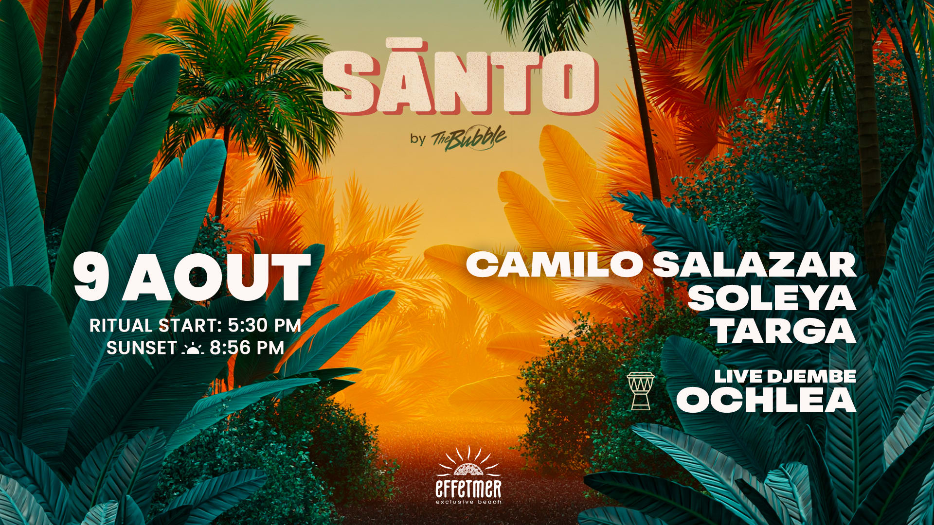 Santo 09 Aout - Your Sunday Ritual On The Beach