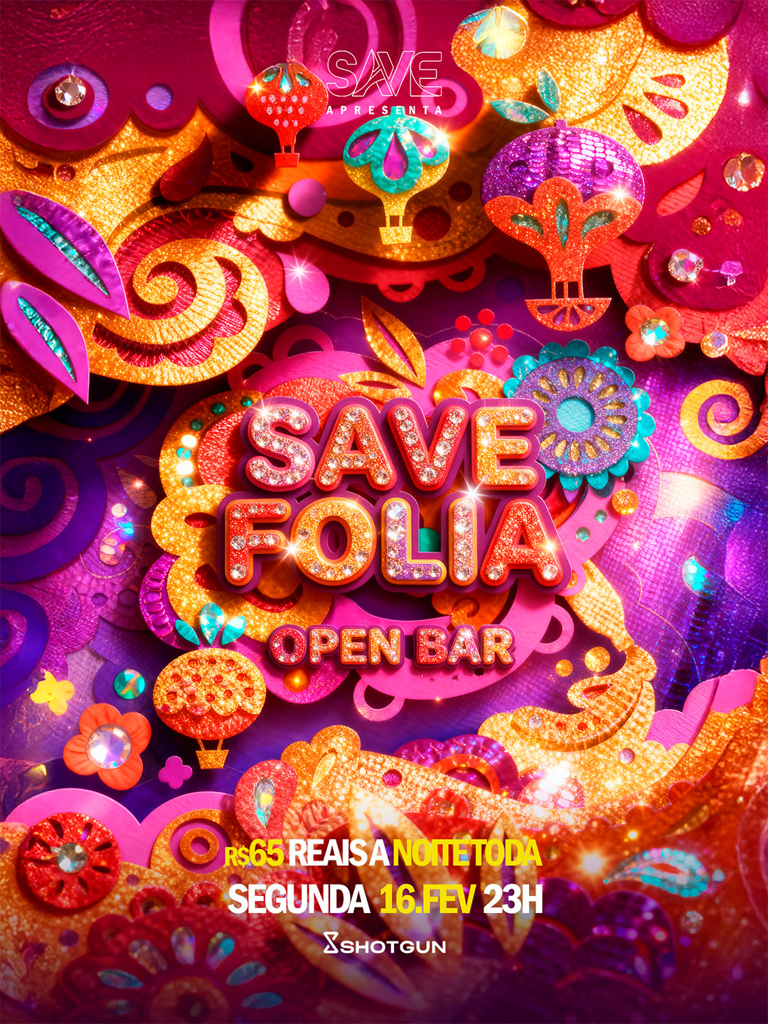 Save Folia - Open Bar - 65 Reais A Noite Toda