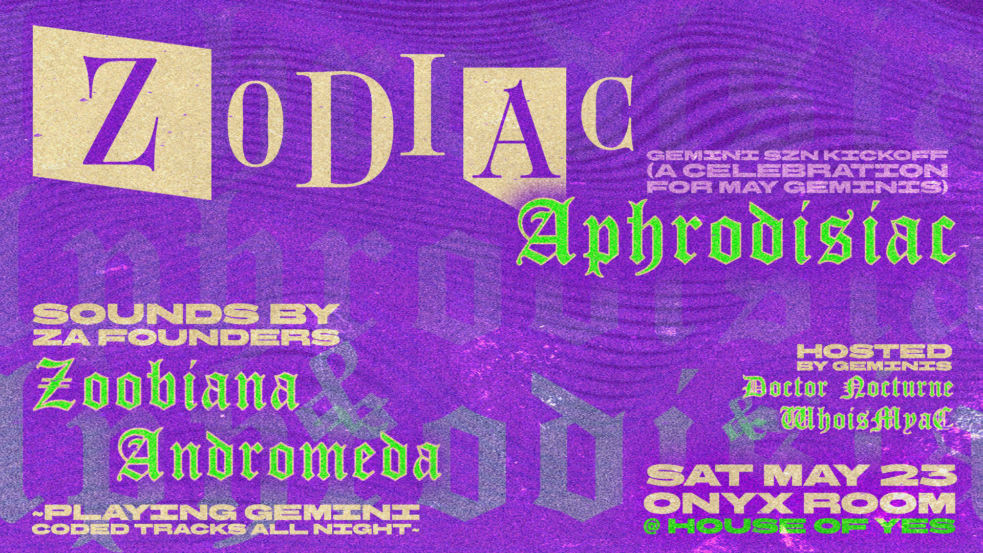 Zodiac Aphrodisiac Presents: Gemini Szn Kickoff
