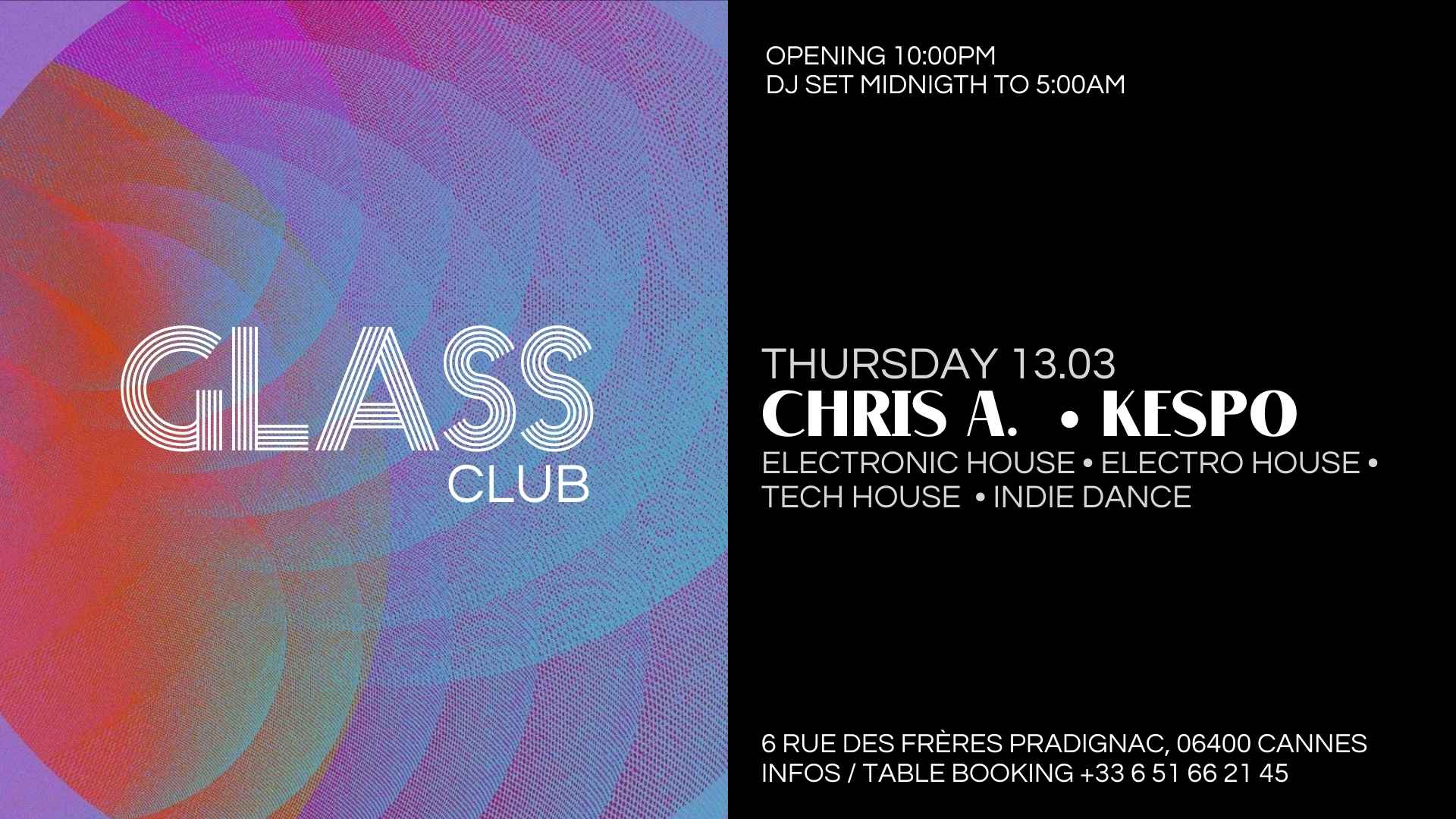 Glass Club Reçoit Chris A & Kespo
