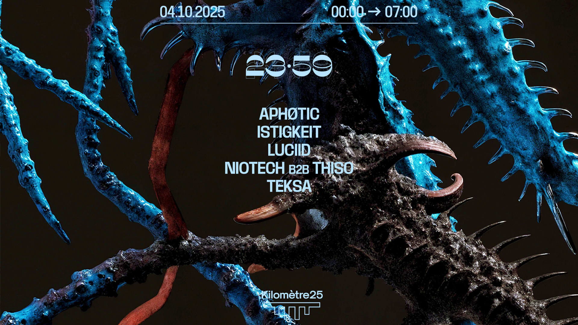 23:59 : Teksa, Luciid, Niotech B2b Thiso, Aphøtic, Istigkeit