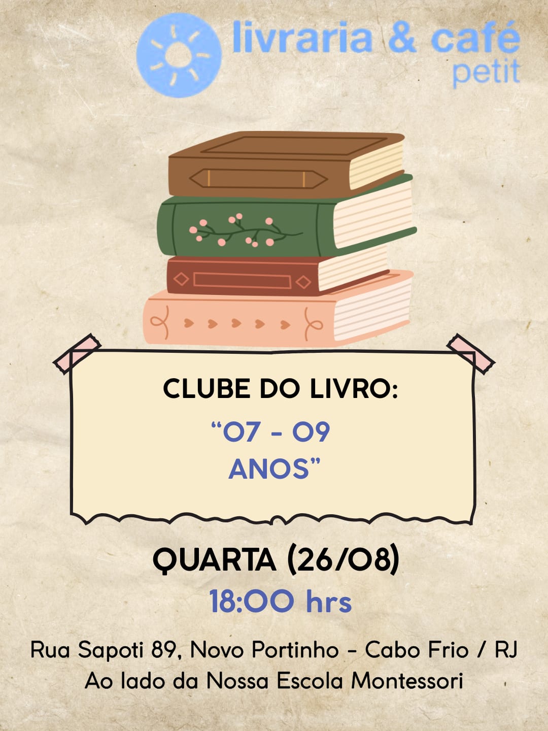 Clube Do Livro "07-09 Anos" - Agosto 18h