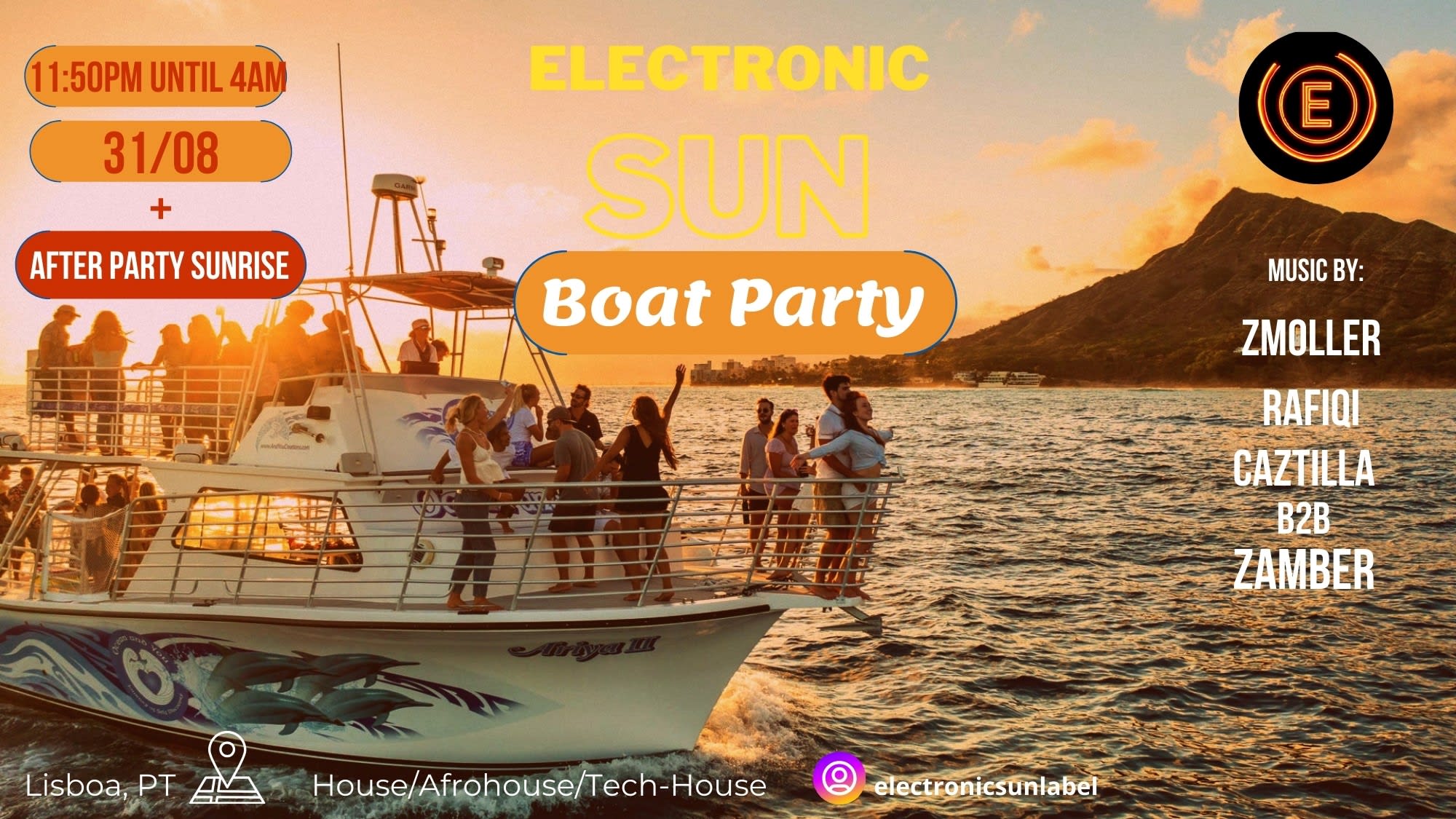 Electronic Sun Boat Party(Open Bar Beer) + After Sunrise