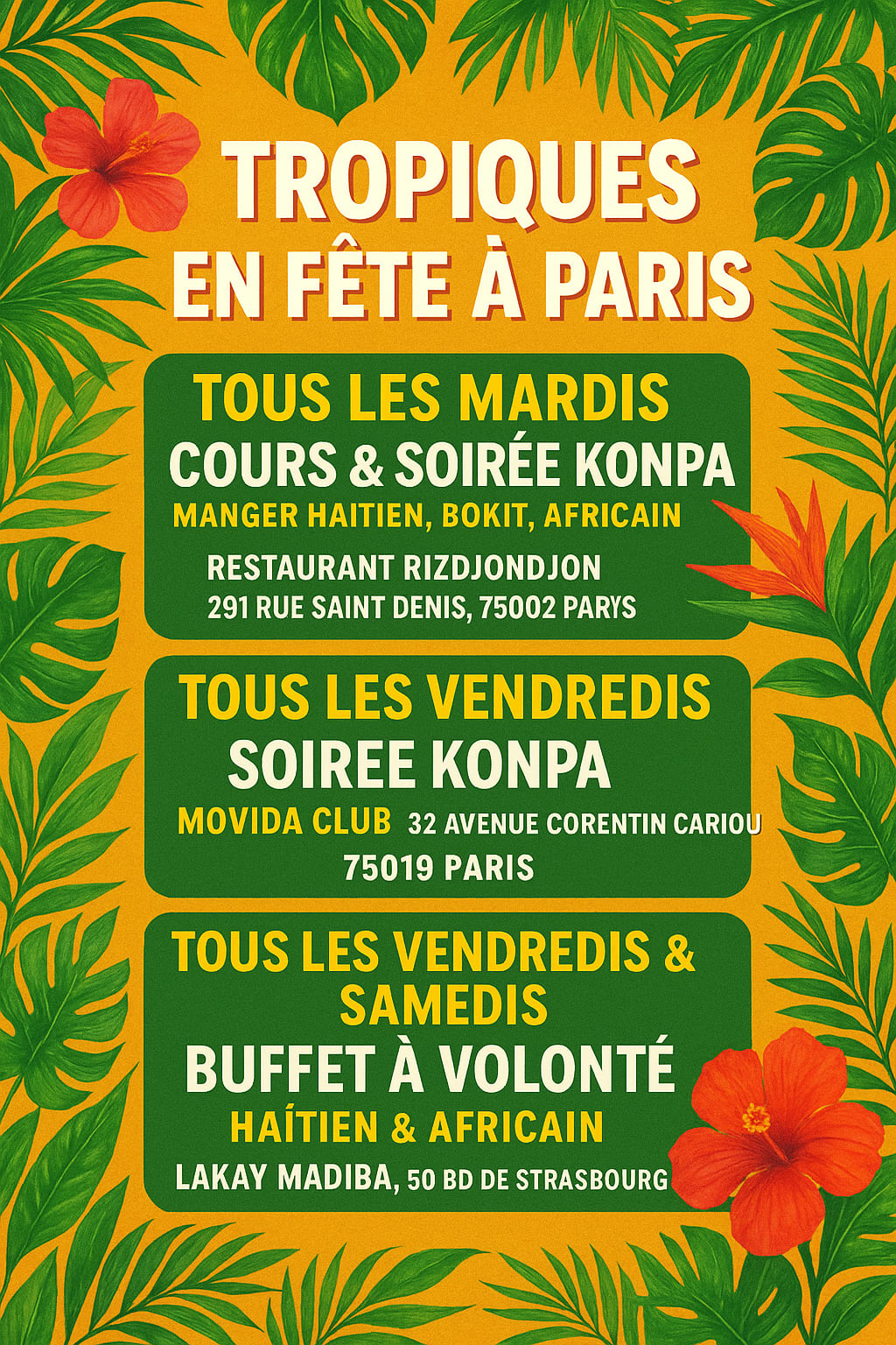 Buffet À Volonté Haïtien Et Africain + Dj Set