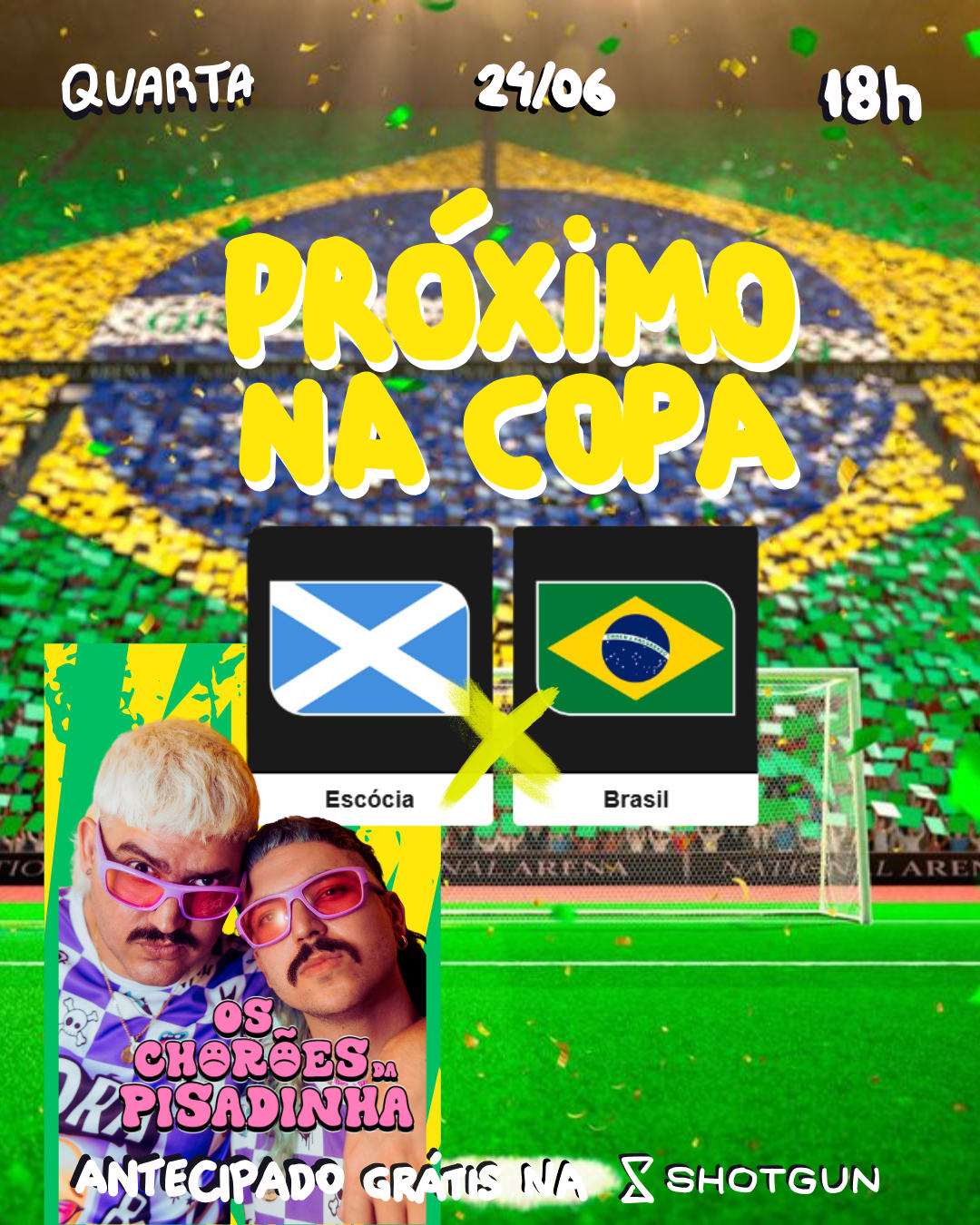 Jogo Brasil + Chorões Da Pisadinha - Karaokê, Jam, Show