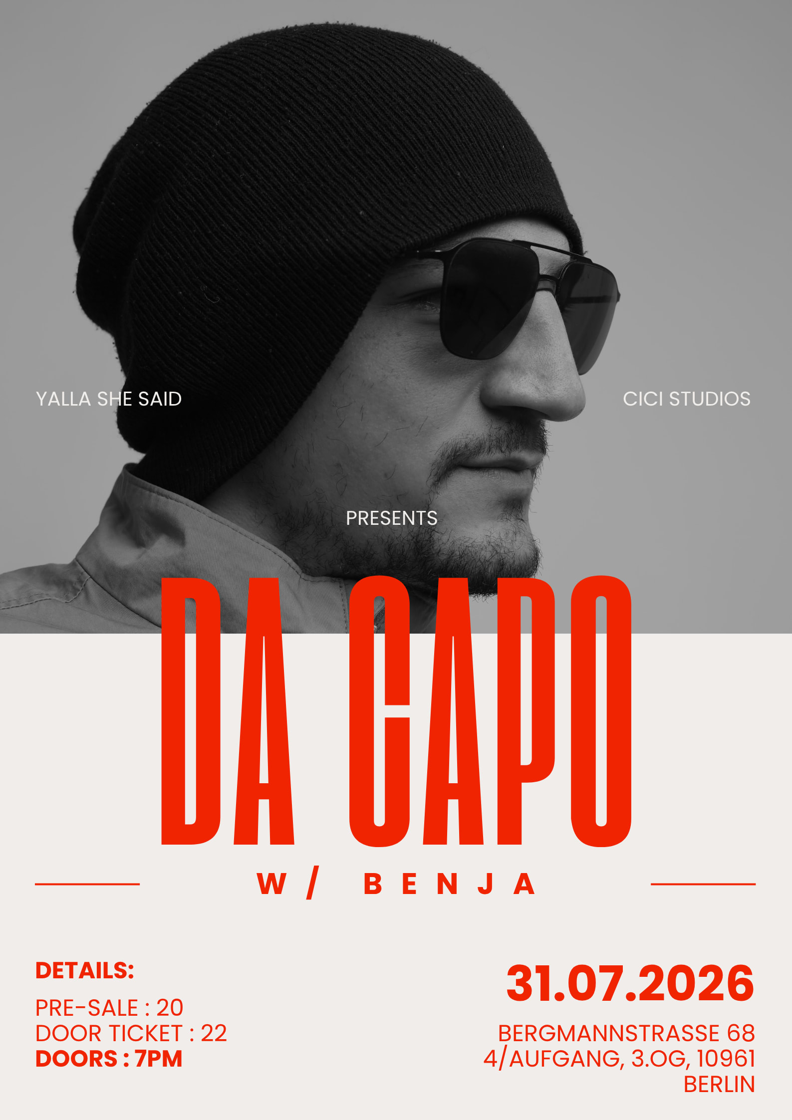 Da Capo W/ Benja - Live @ Cici Studios Berlin