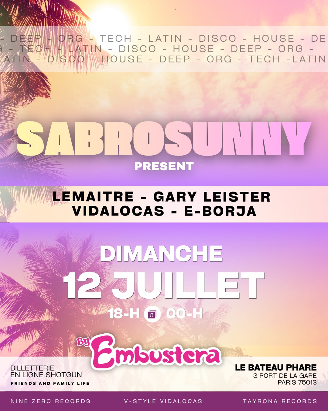 Sabrosunny Sunset : Édition House & Electro Deep