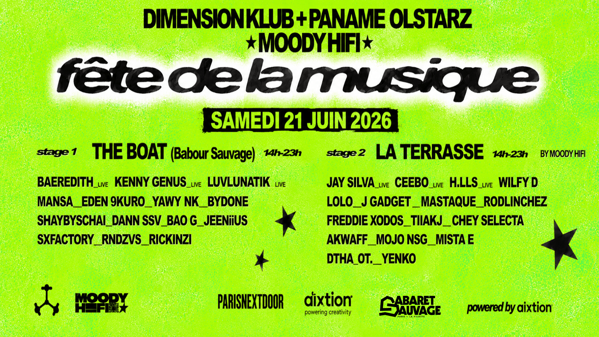 Fête De La Musique Moody Hi-Fi X Dimension X Paname Olstarz
