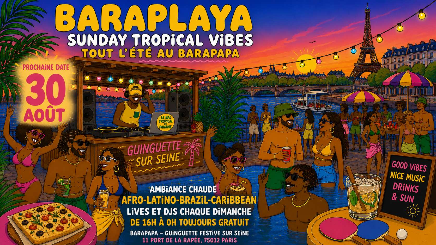 Baraplaya 30/8 - Sunday Tropical Vibes Au Barapapa !