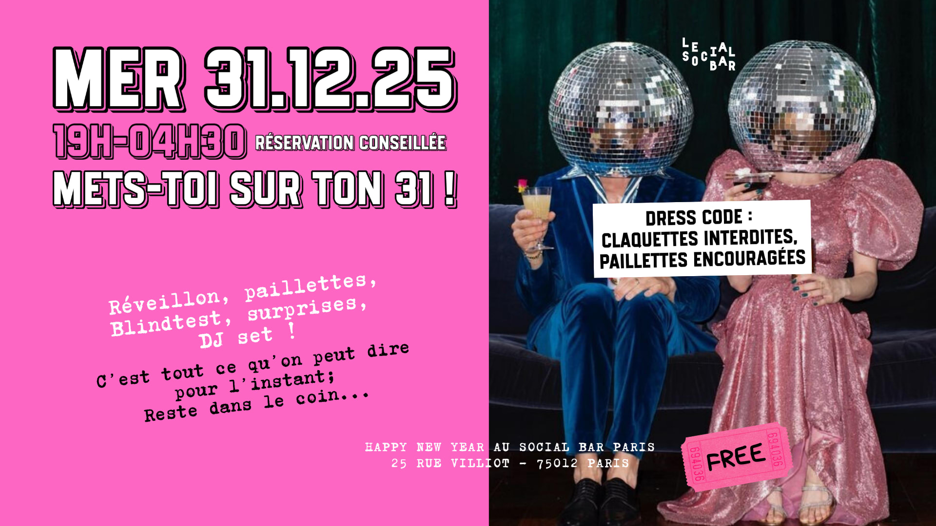 Nouvel An : On Vide Le Bar ! 31.12.25