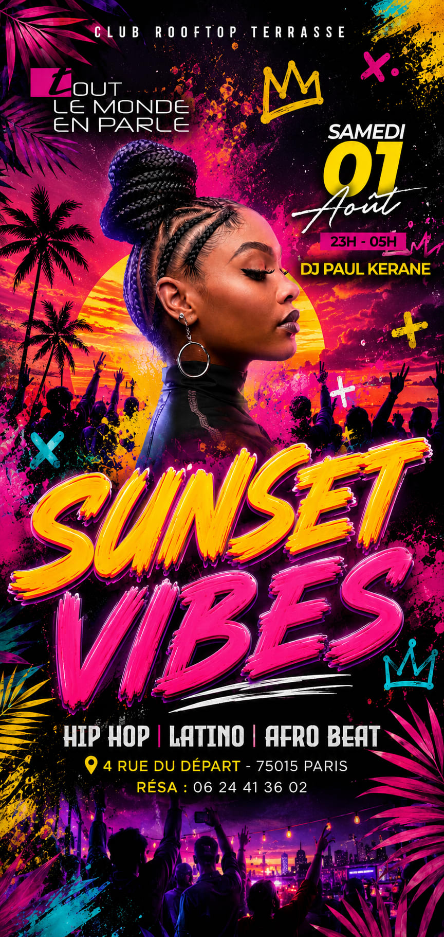 Sunset Vibes Rooftop Club Terrasse Hiphop Afrobeat,Latino