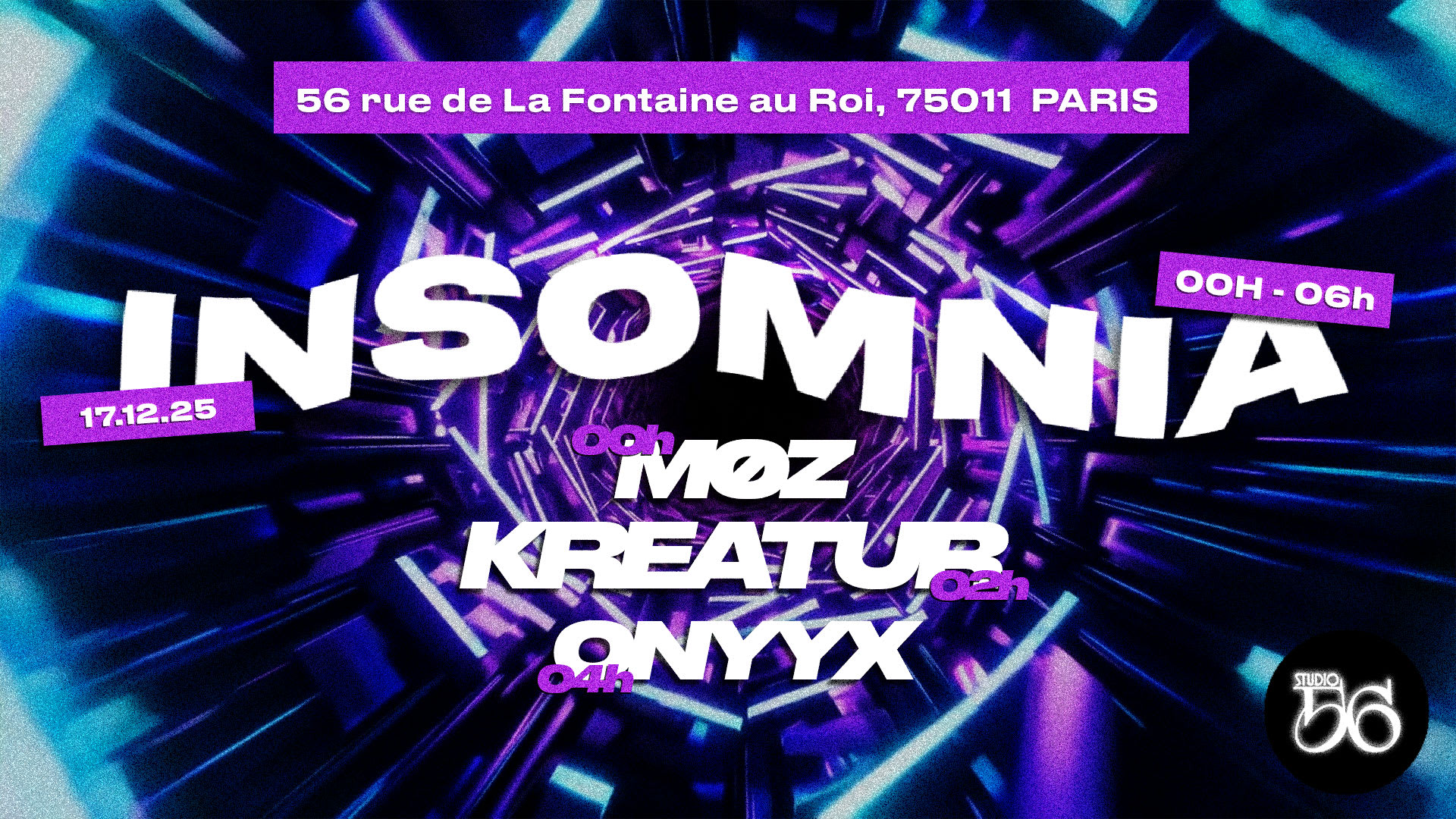 Insomnia W/  Møz ,Kreatur , Onyyx