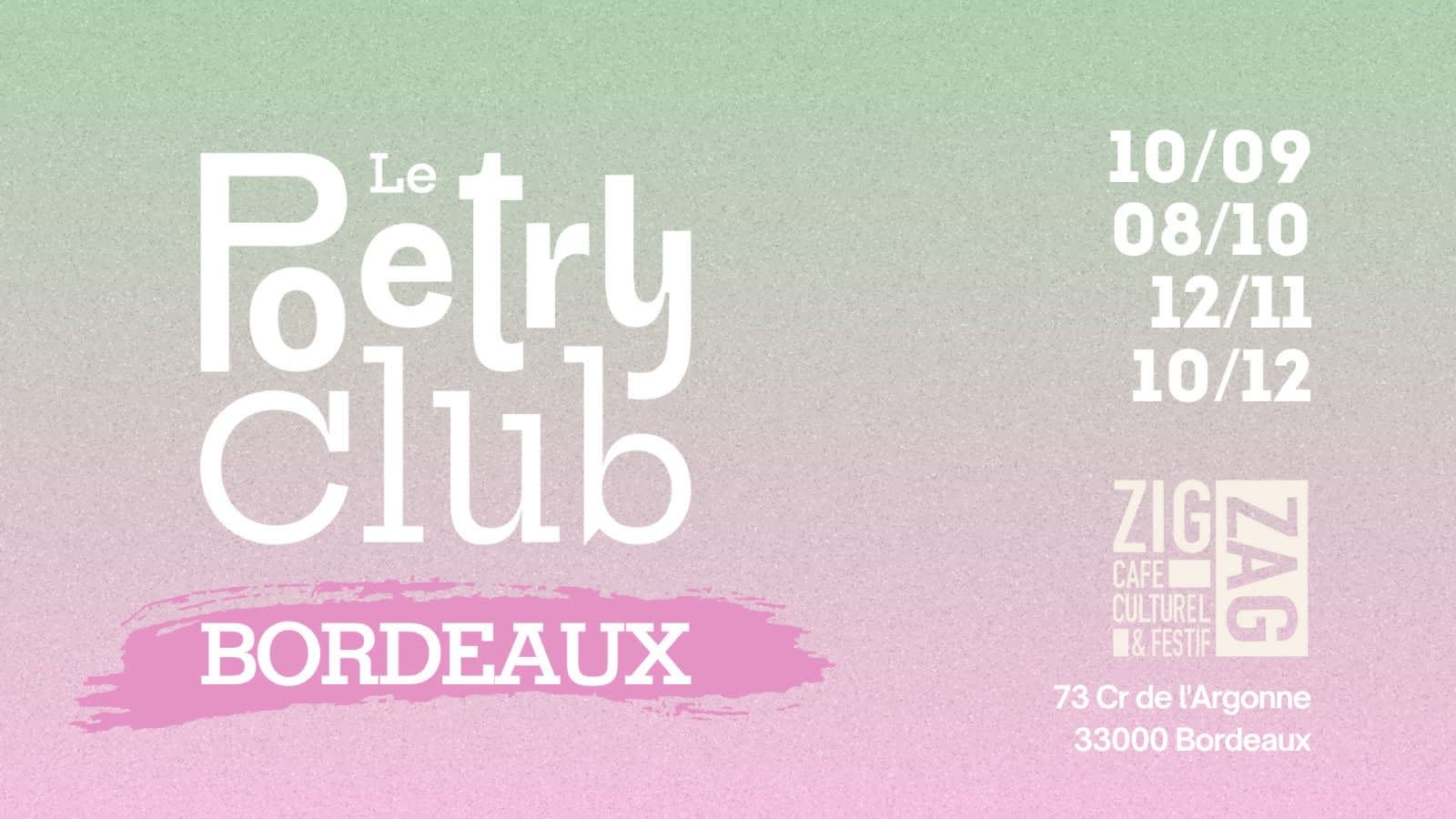 Le Poetry Club Bordeaux - 10/09