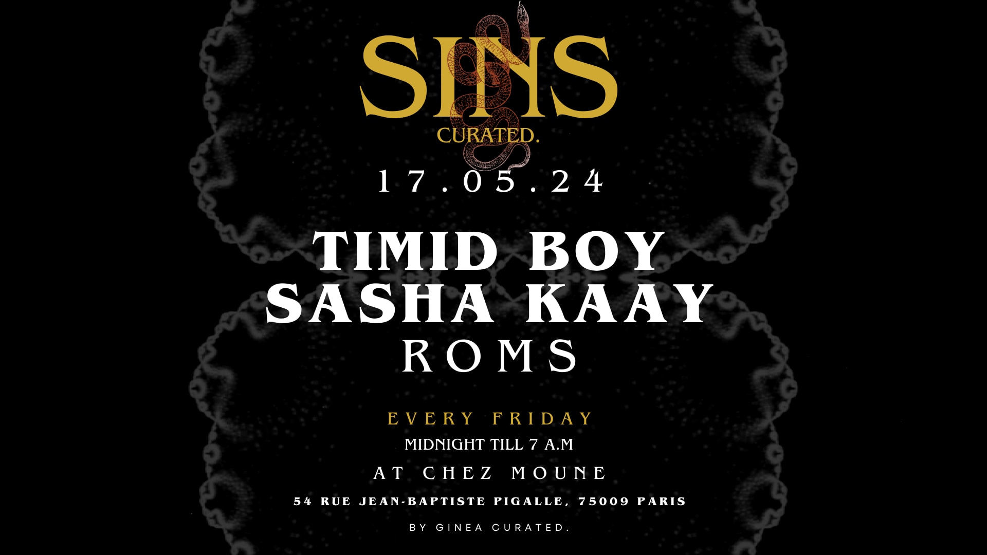 Sins Curated @Chezmoune - Friday 17.05