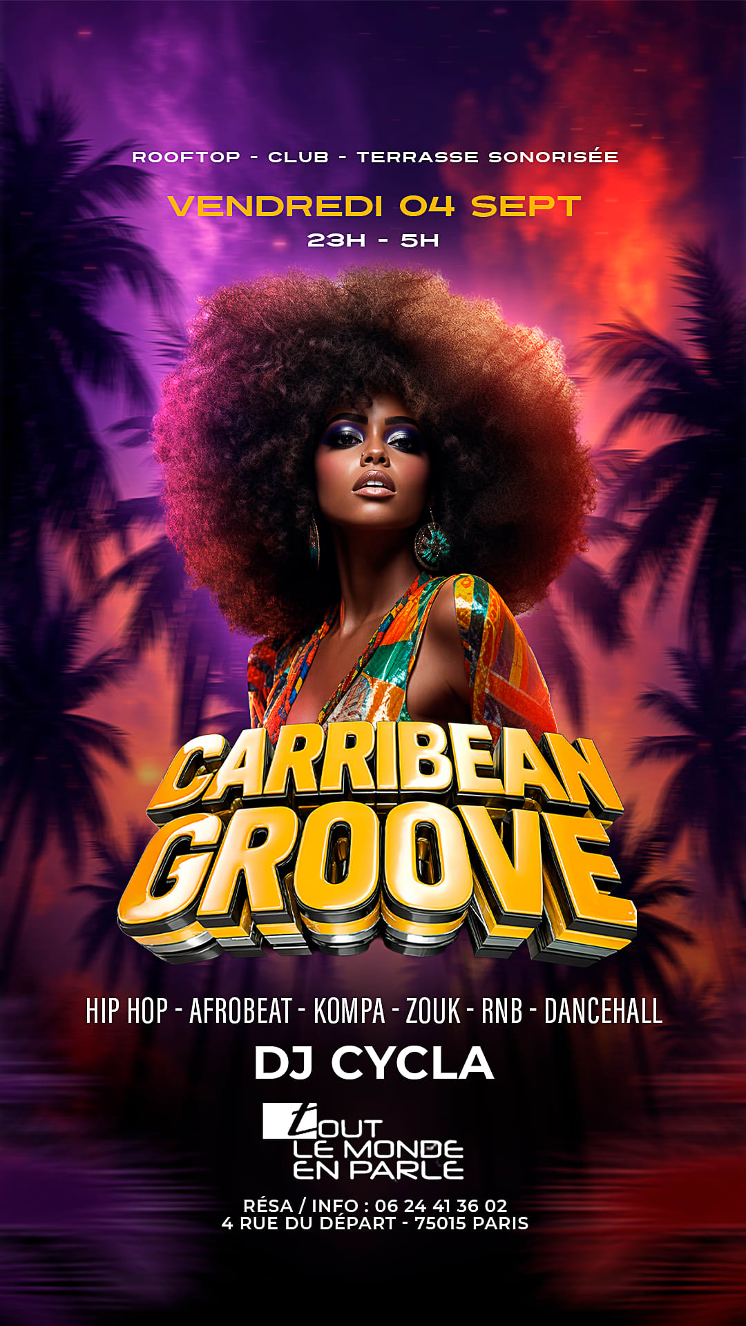 Soiree Caribbean Groove ,Club Terrasse Hiphop Afrobeat