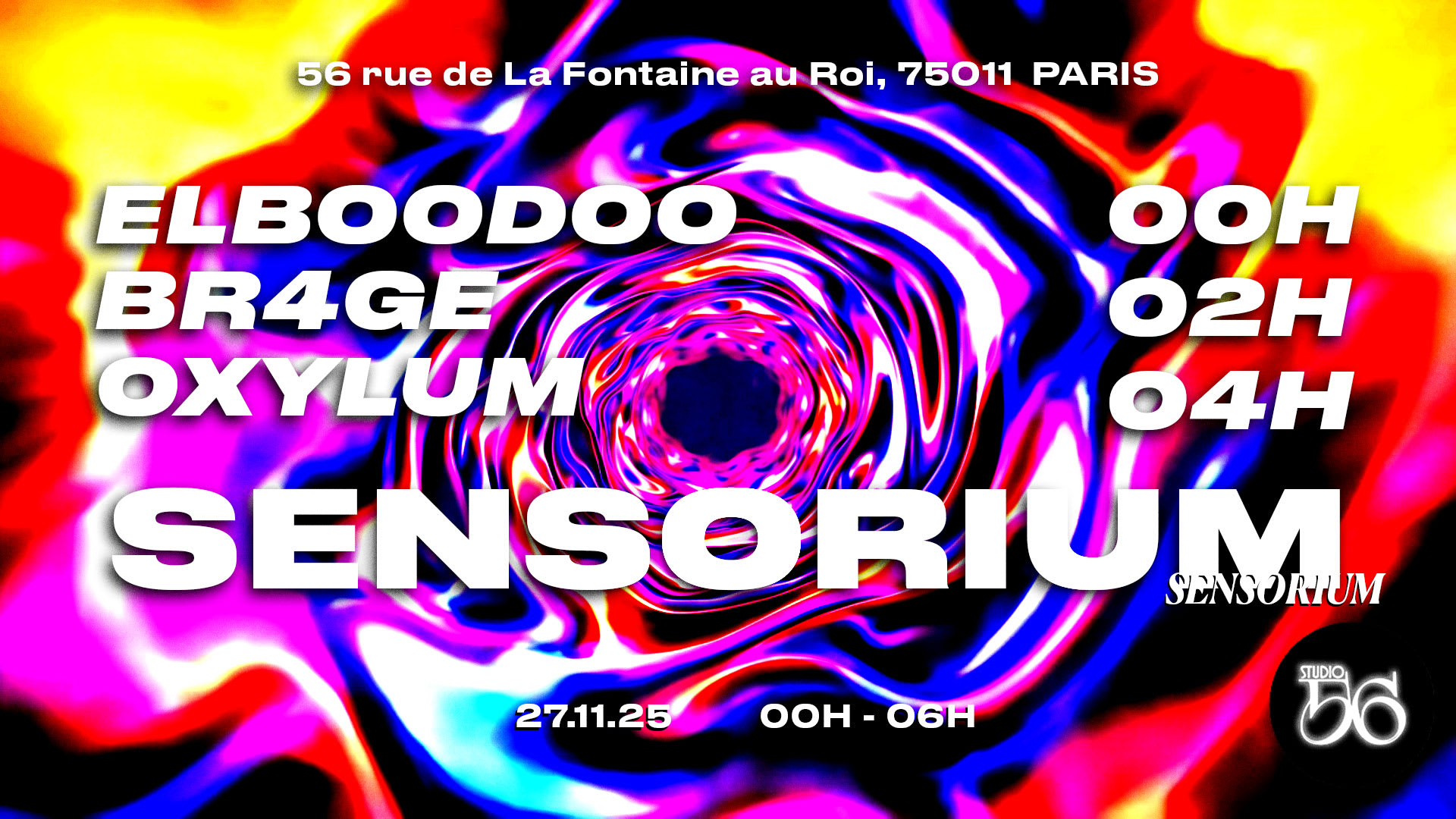 Sensorium W/ El Boodoo,Br4ge, Oxylum
