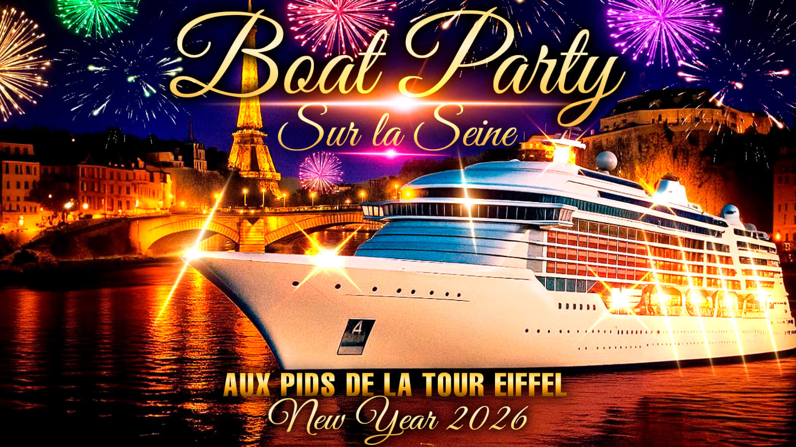 Boat Club Deluxe Party Tour Eiffel New Year Vue Panoramique