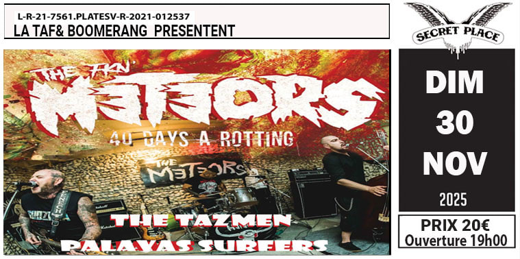 Promo The Meteors + Palavas Surfers + The Tazmen