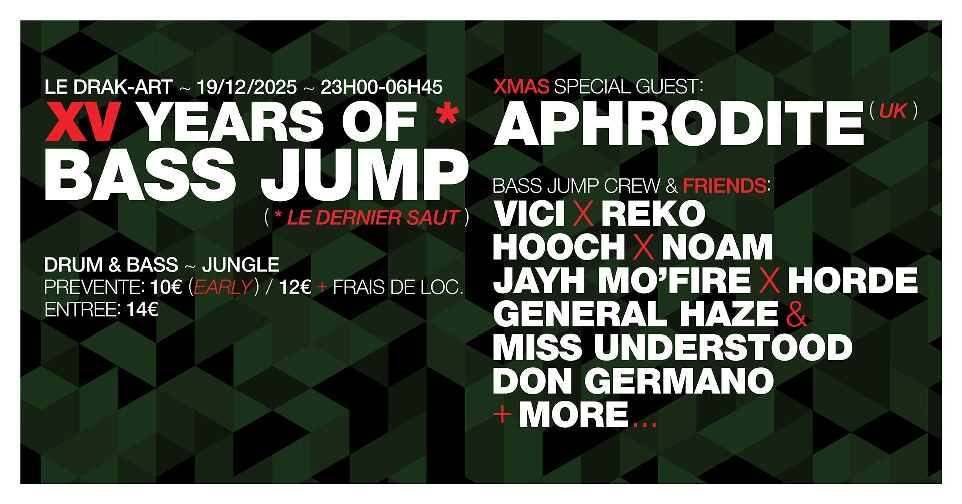 XV Years Of Bass Jump W/ Aphrodite (Uk) & Friends