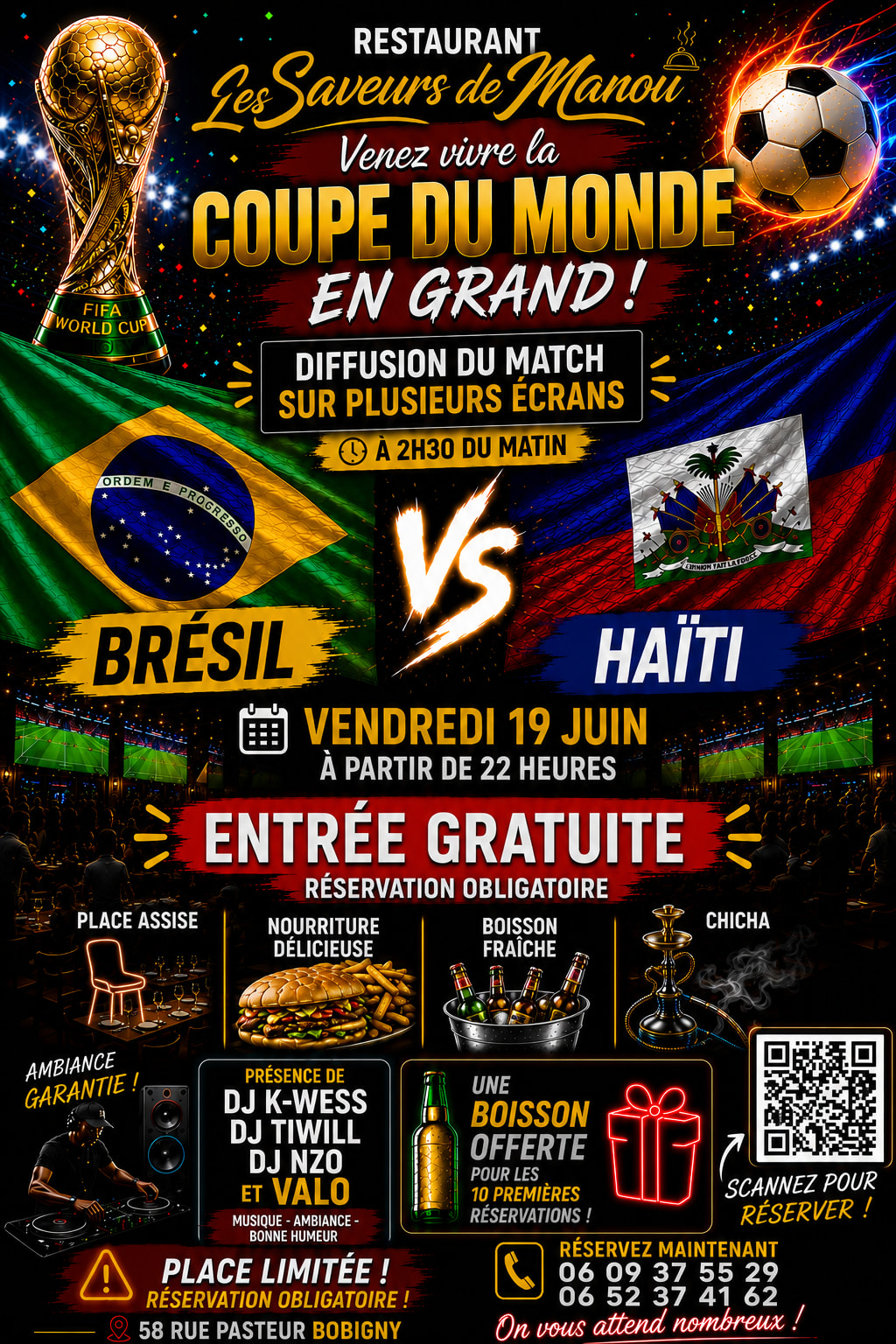 Soirée Coupe Du Monde : Brésil Vs Haïti