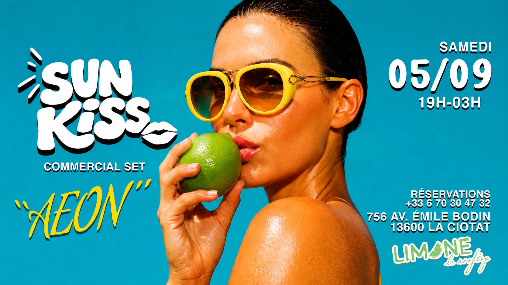 Samedi 5 Septembre  19h 03h Sunkiss Dj Set