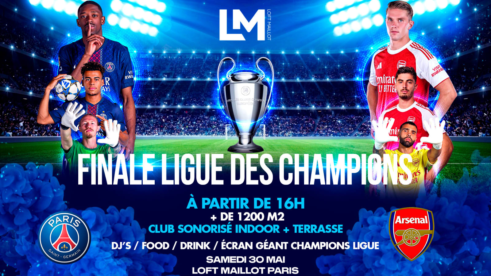 Finale Ligue Des Champions Écran Géant  Psg / Arsenal Loft