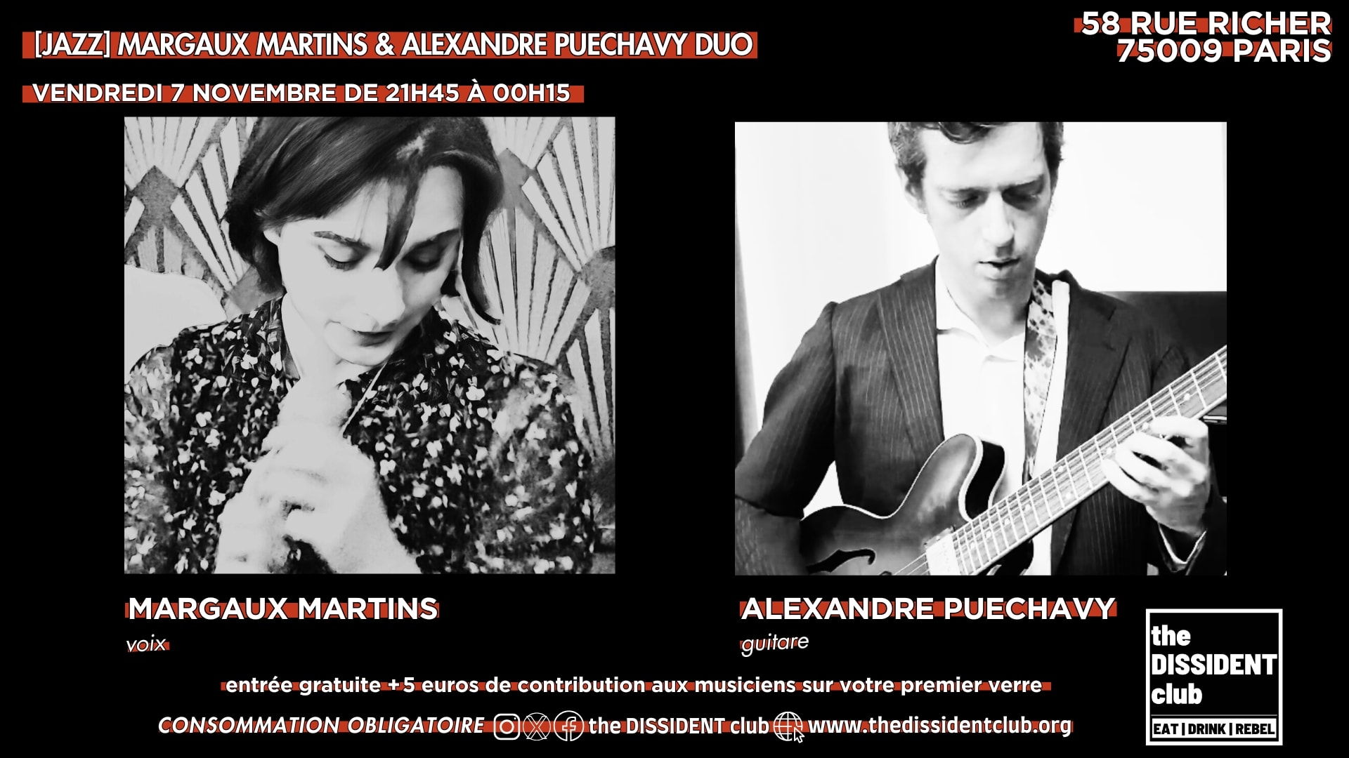 [Jazz] Margaux Martins & Alexandre Puechavy Duo