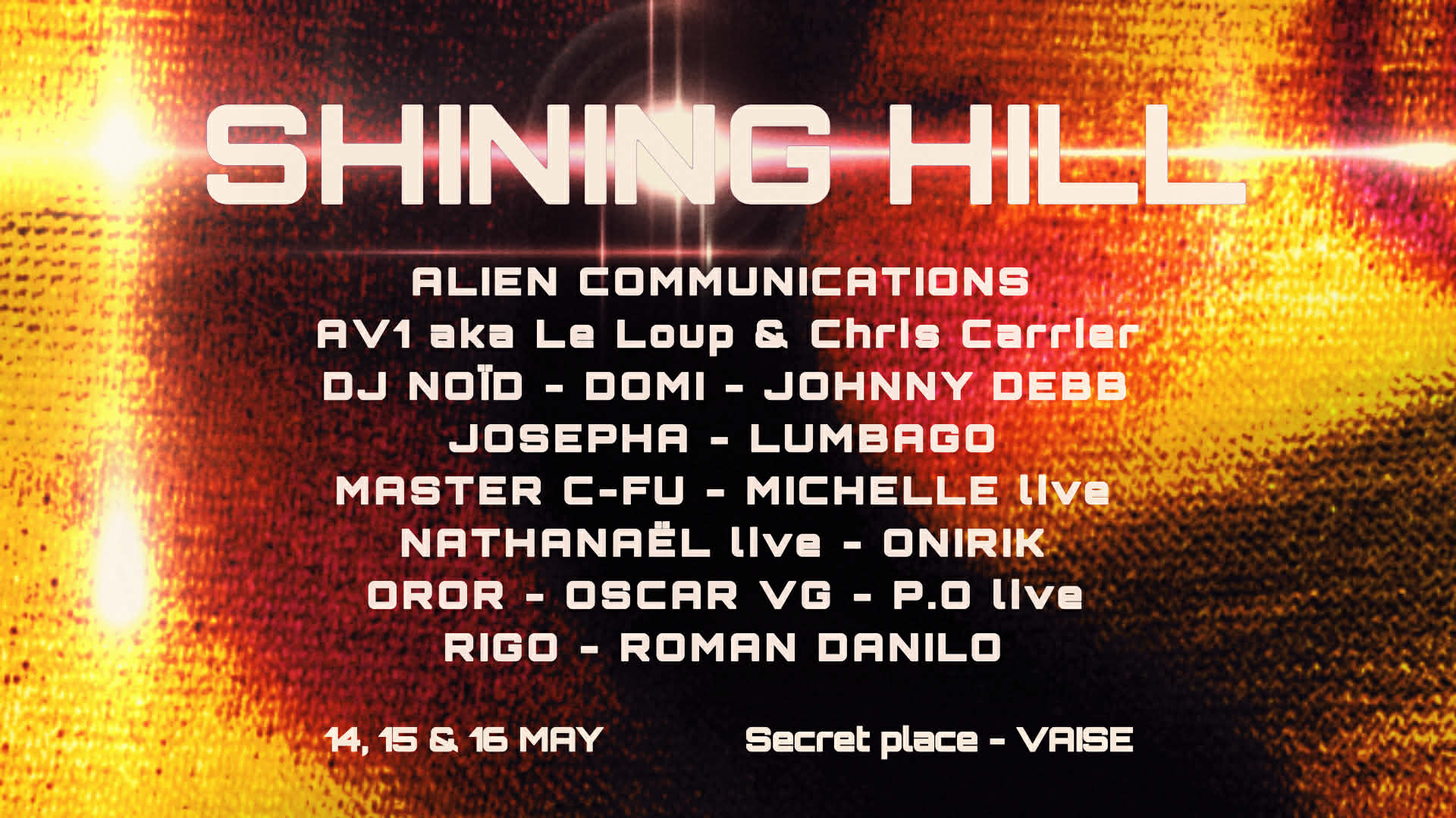 Shining Hill : Sunset Frequencies - 14-16 Mai