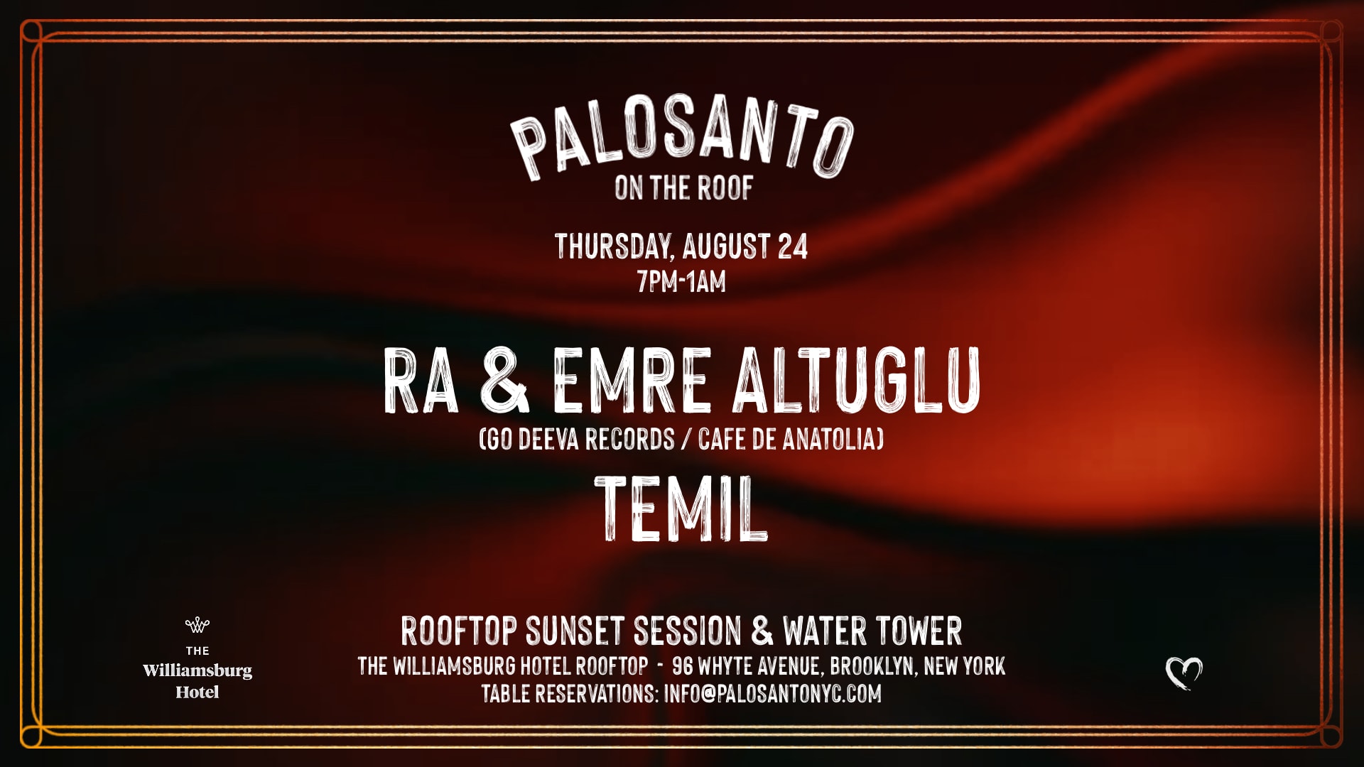 8.24 Palosanto On The Roof: Ra & Emre Altuglu, Temil