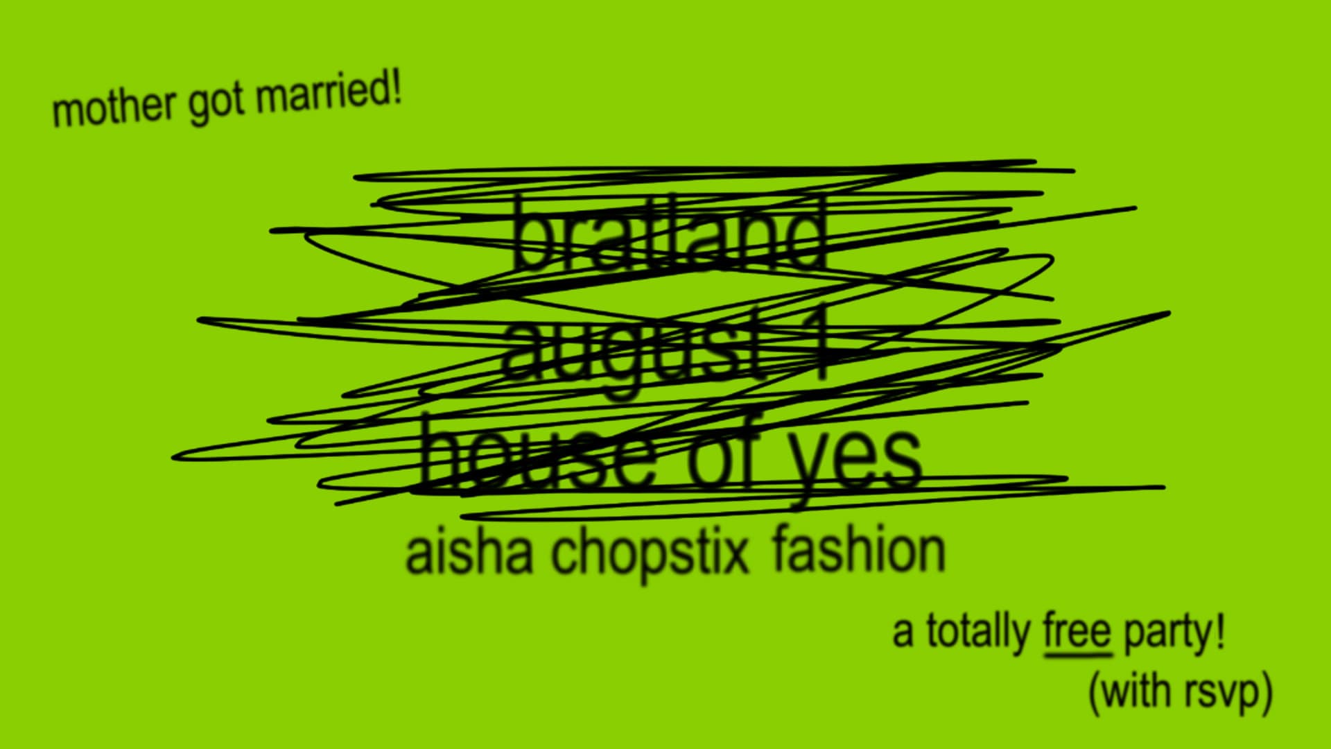 Bratland: Free Party W/ Aisha • Chopstix • Fashion