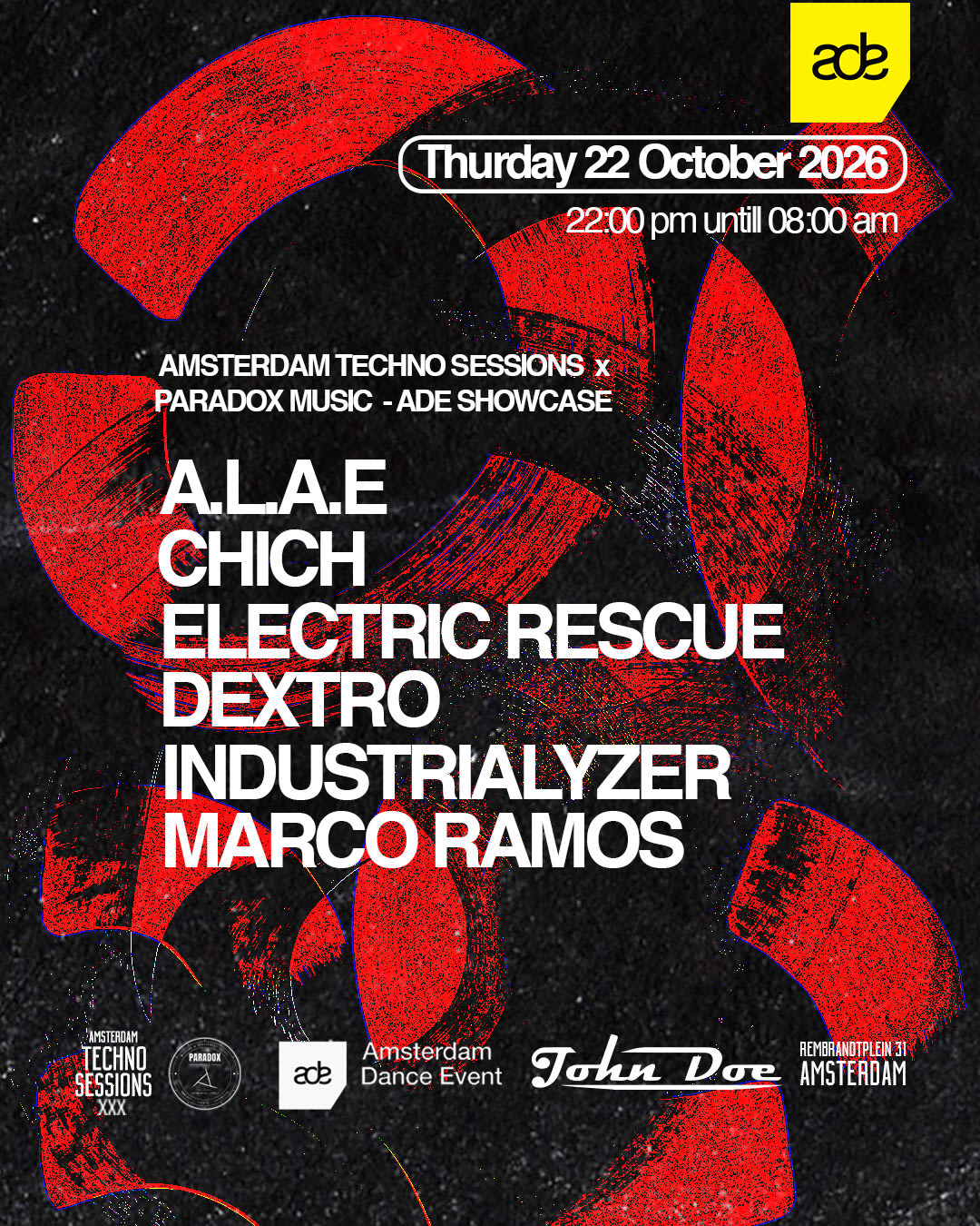 Amsterdam Techno Sessions X Paradox Music (Fr) Ade Showcase