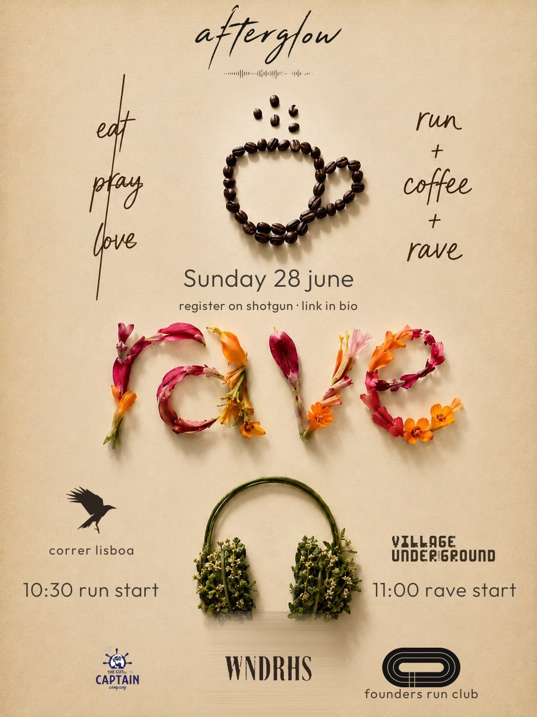Afterglow Morning Session · Run · Coffee · Rave At Alcântara