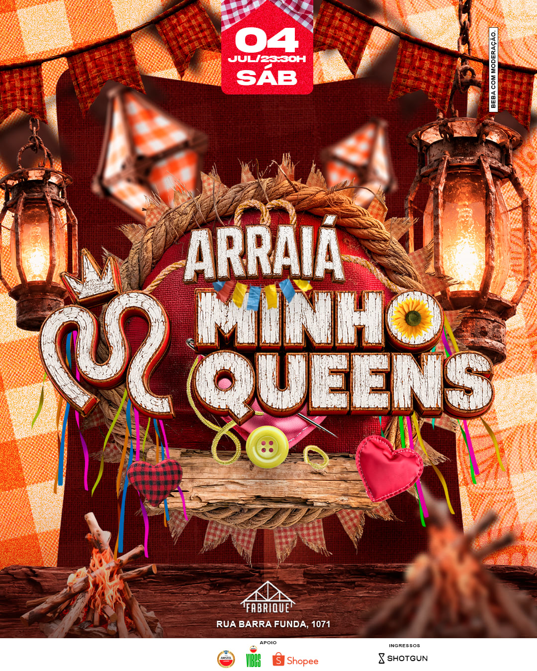 Arraiá Minhoqueens - 04/07 (Sábado)
