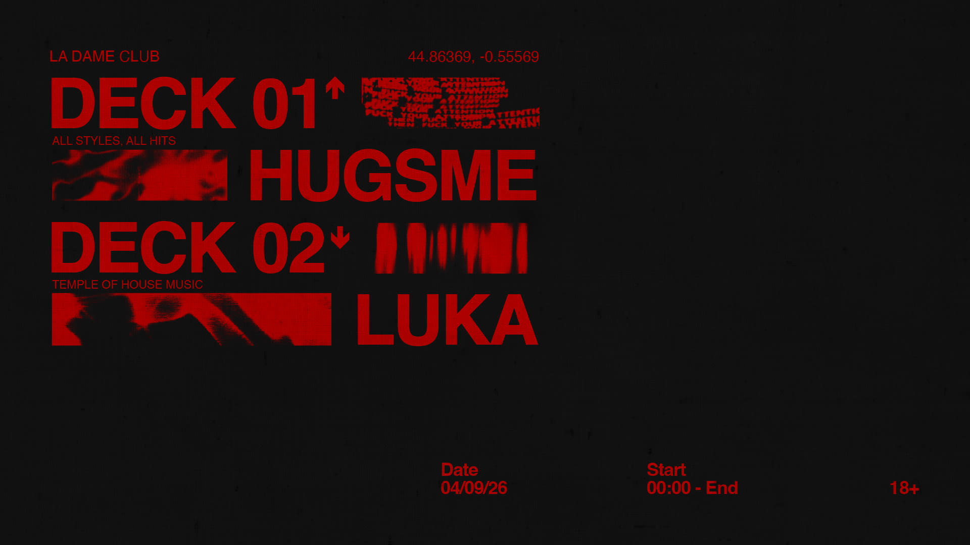 La Dame // Ven 04 Sept // Hugsme - Luka