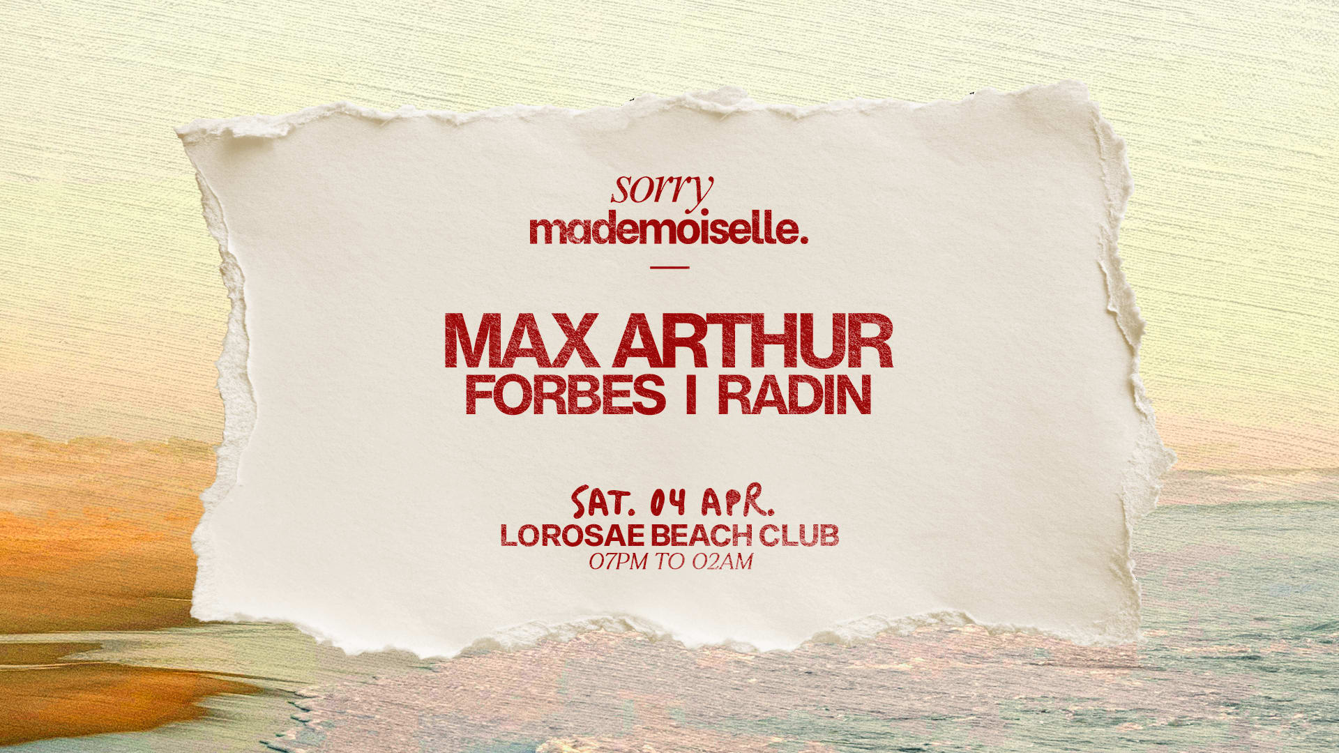 Beach Season Opening By Sorry Mademoiselle