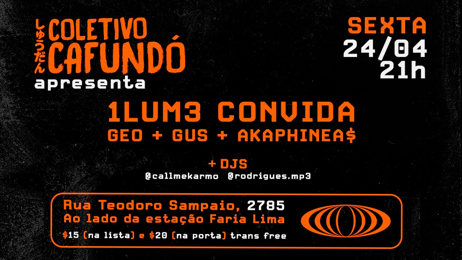 1lum3 Convida @ Cafundó