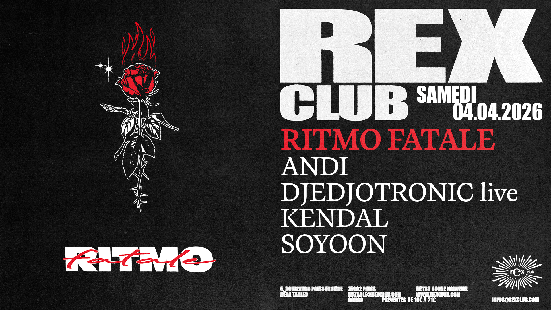 Ritmo Fatale: Kendal, Andi, Djedjotronic Live, Soyoon