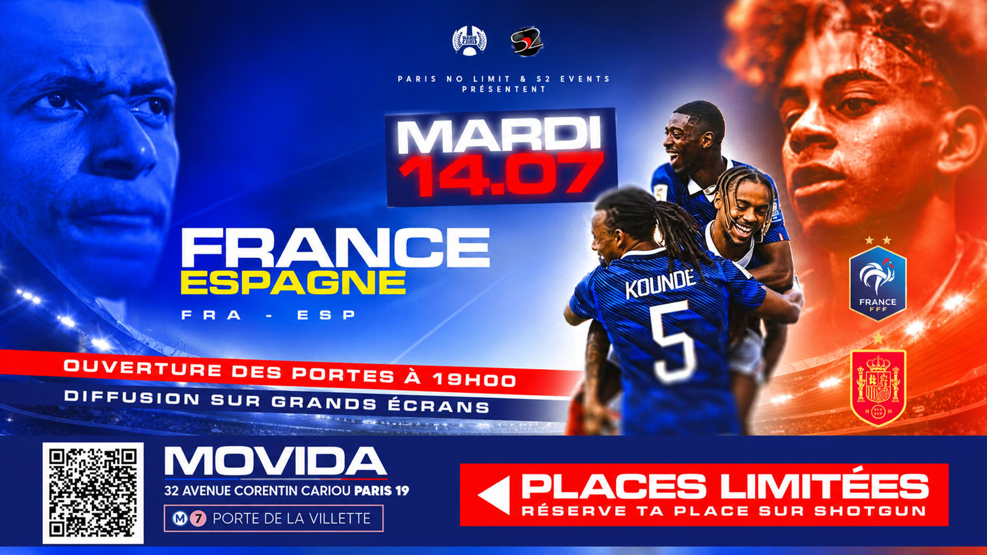 Diffusion 1/2 Finale - France Vs Espagne - Coupe Du Monde