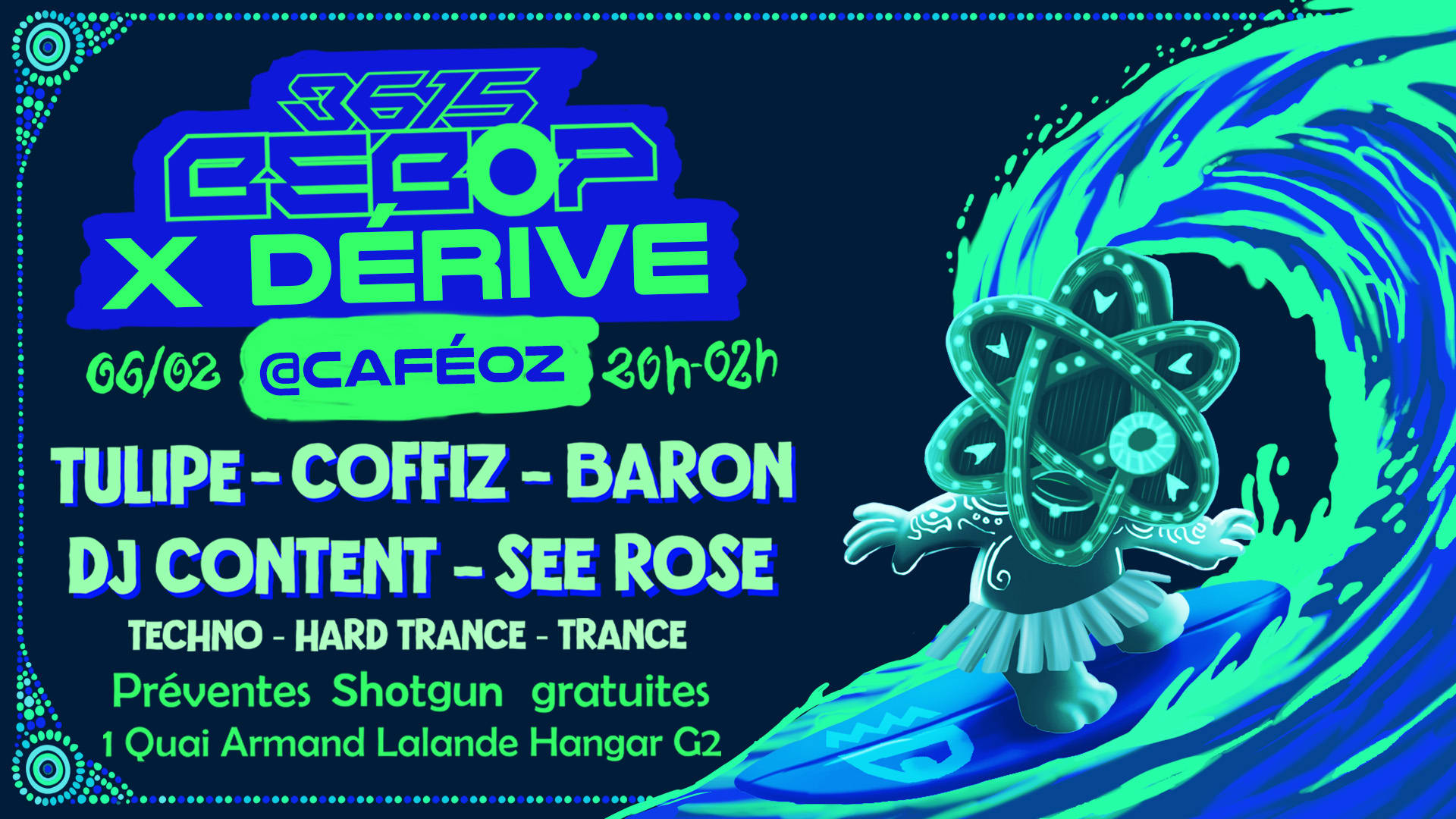 [Gratuit] 3615bebop X Dérive @ Café Oz