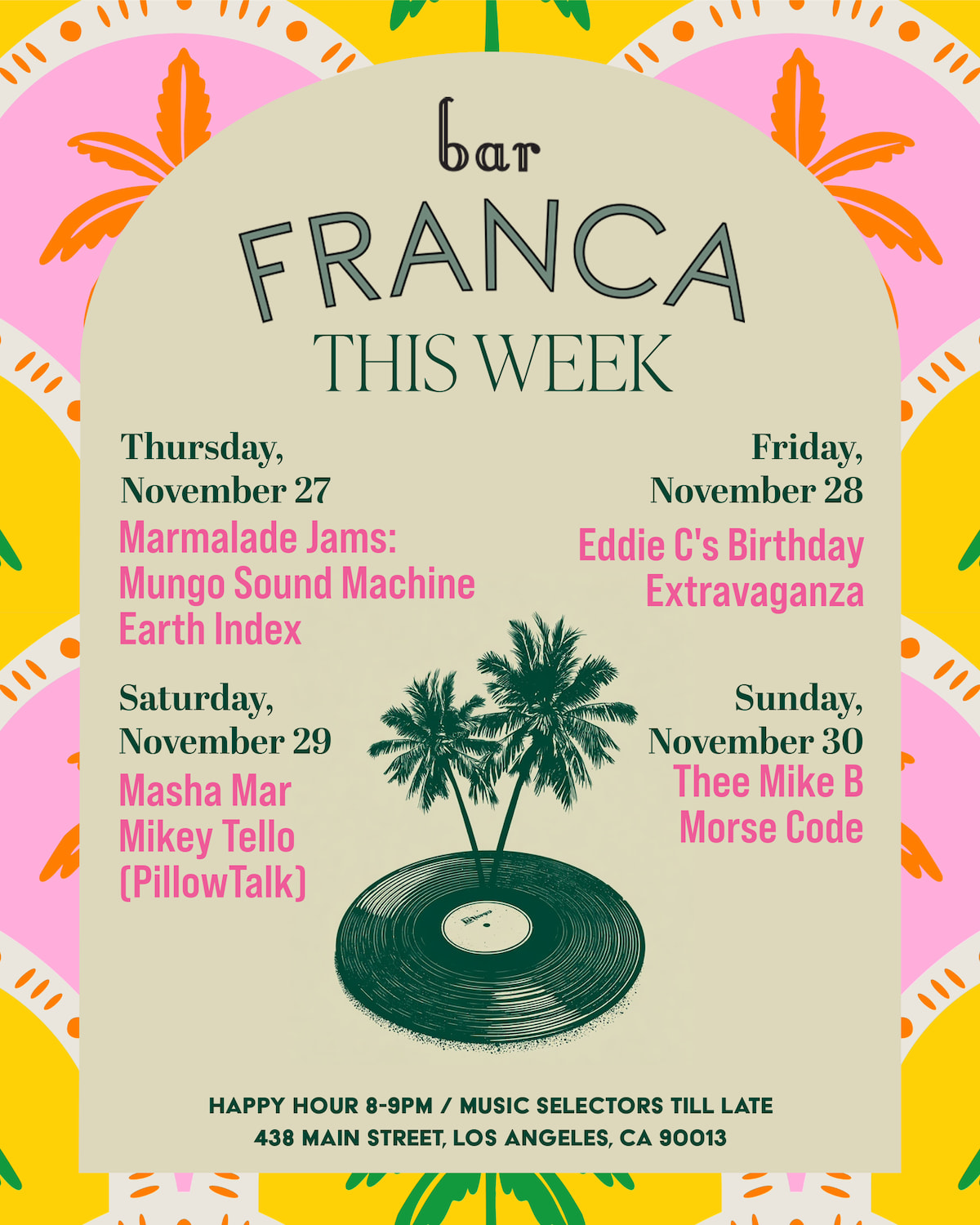 Bar Franca This Week: Nov 27-30