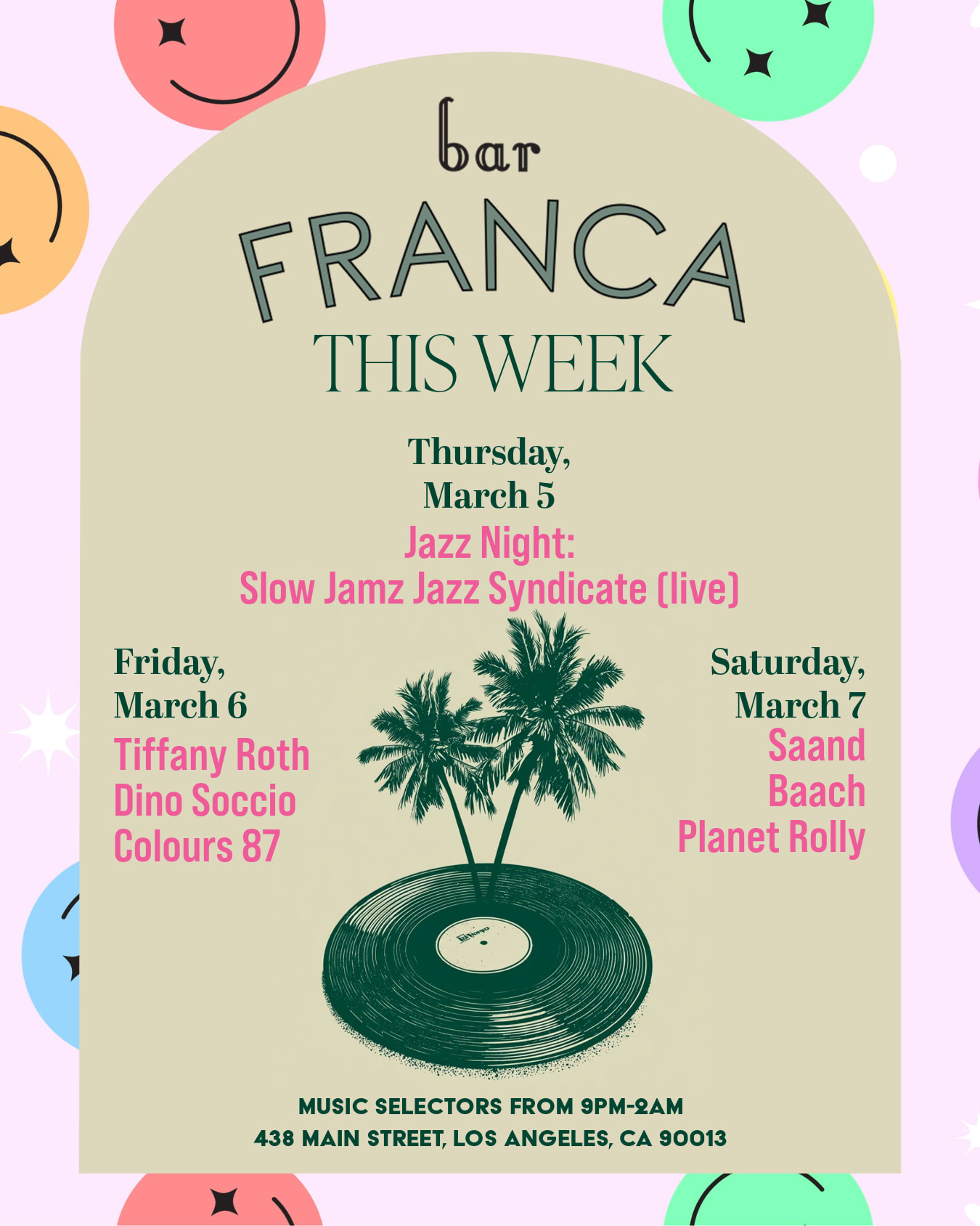 This Week At Bar Franca: March 5-7