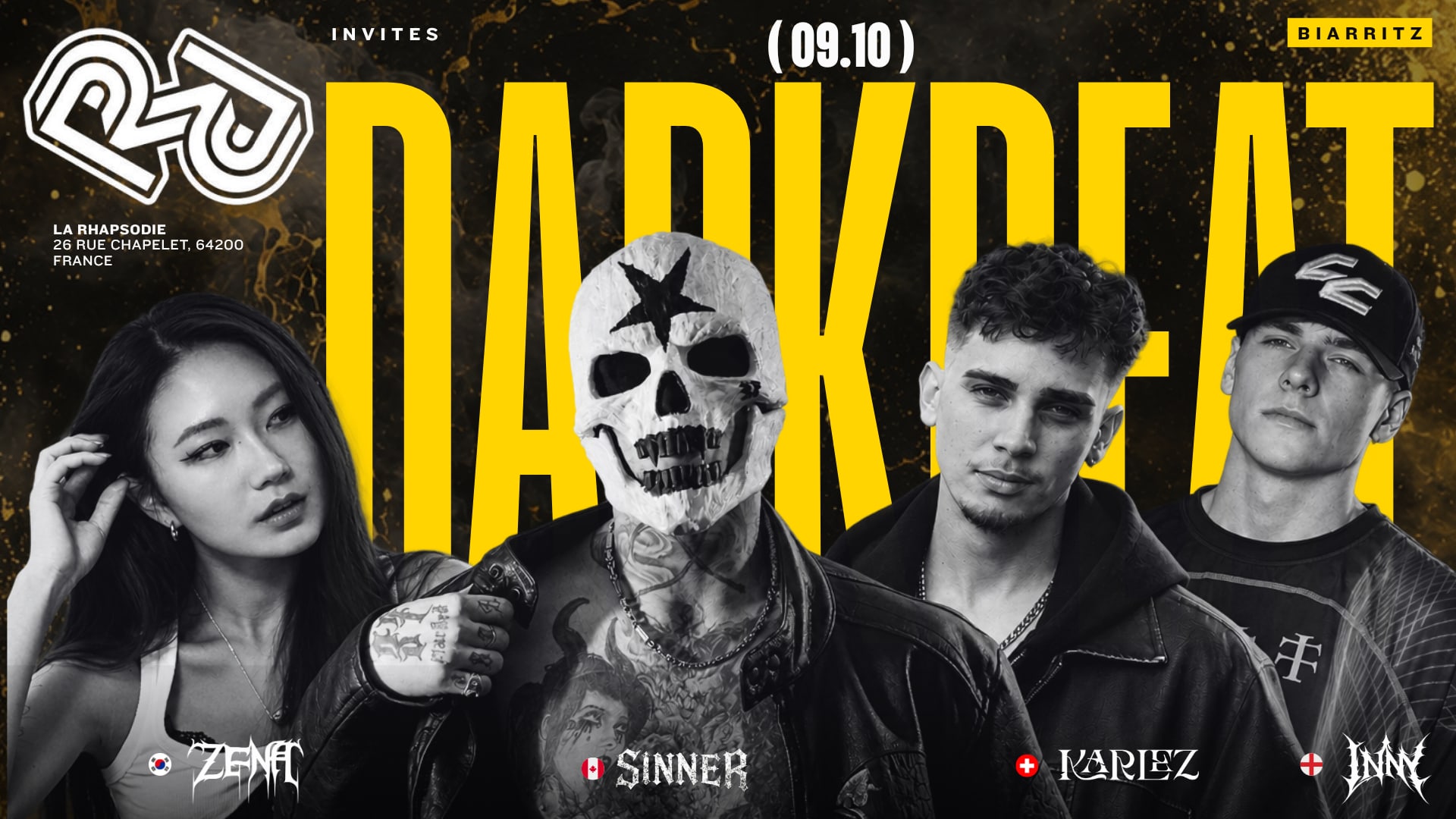 Darkbeat Invite : Sinner • Inny • Karlez • Zena • Who I Am