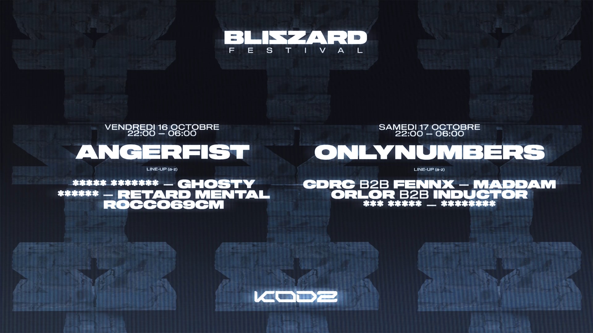 Blizzard Festival Presents Angerfist, Onlynumbers & More