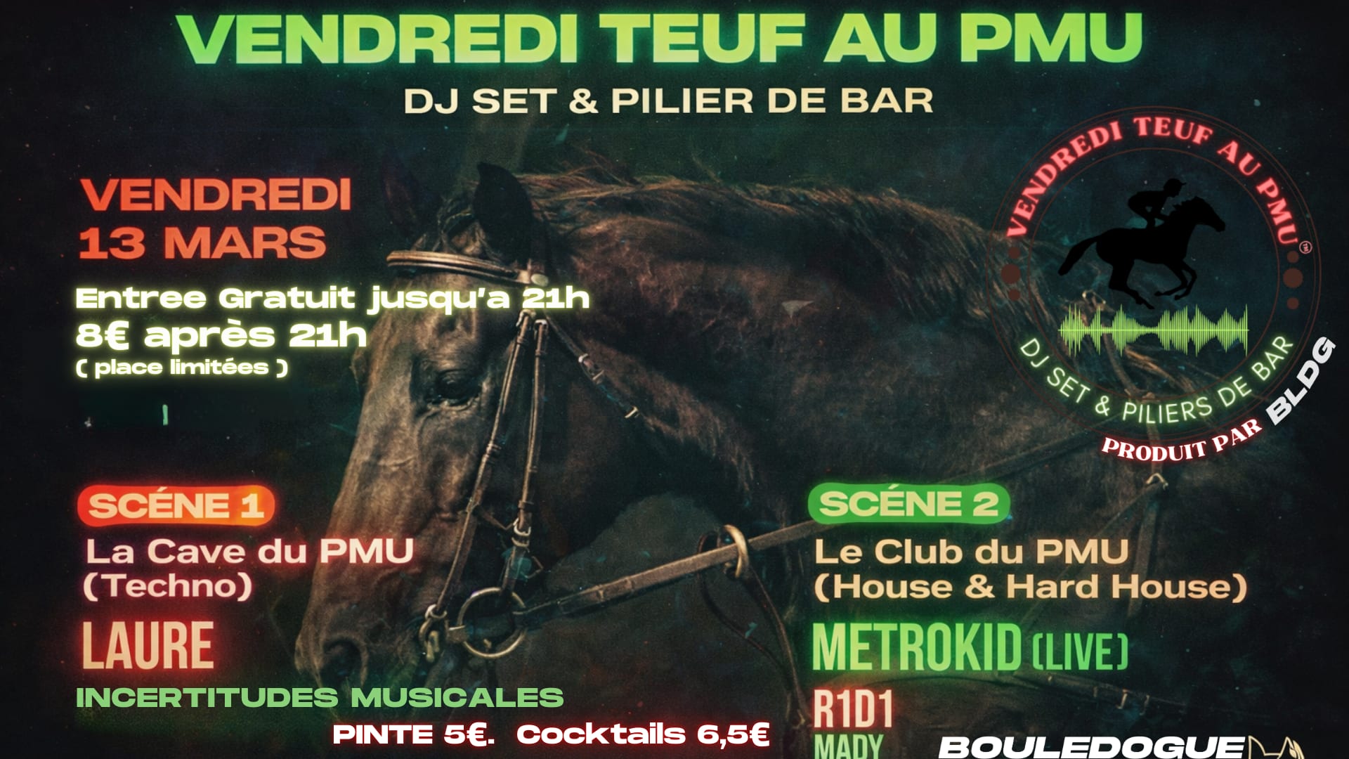 Vendredi Teuf Au Pmu : Dj Set & Pilier De Bar De Bldg