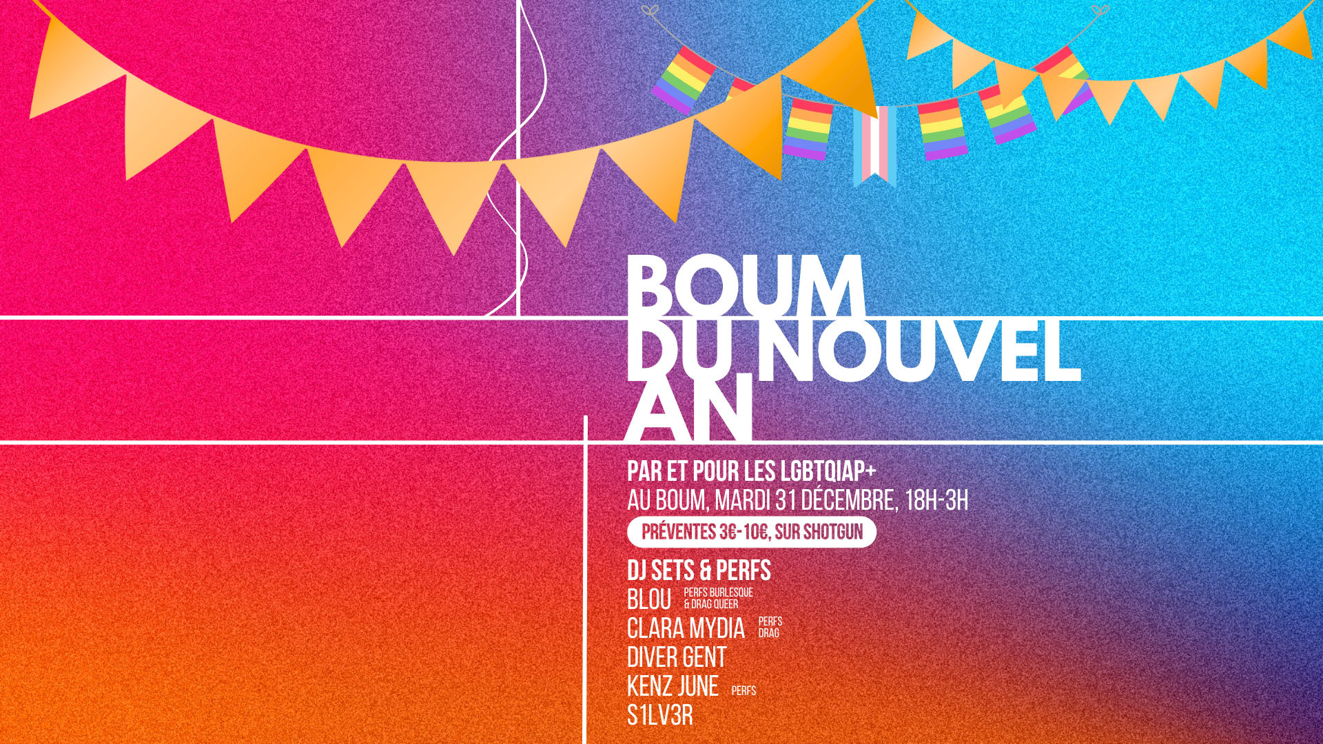 Boum Du Nouvel An 🌈🏳️‍⚧️ Dj Sets & Perfs • Lgbtqiap+