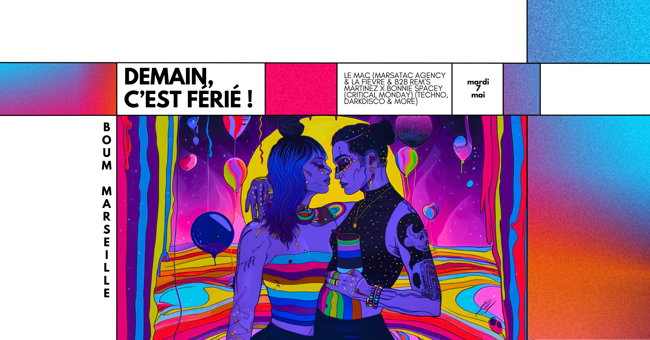 Demain C'est Férié! Dj Sets Le Mac Rem's Mart. Bonnie Spacey