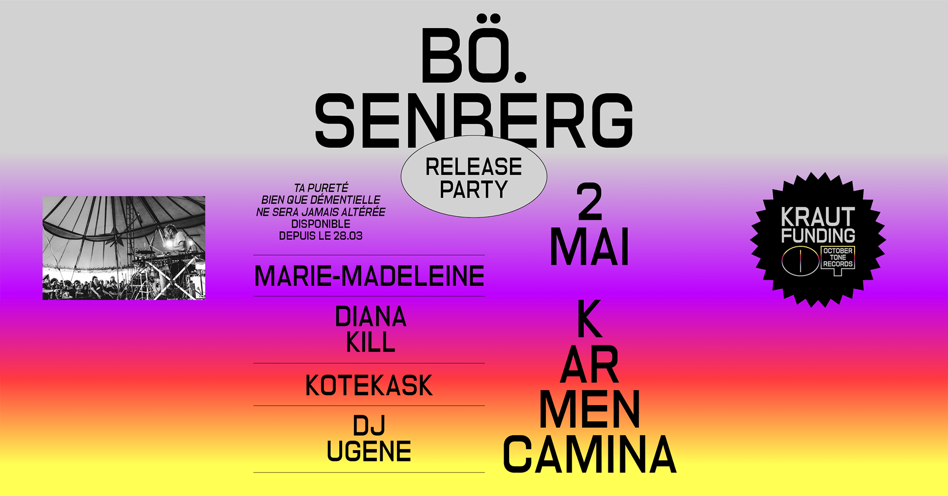 October Tone Release Party [Marie-Madeleine, Bö.Senberg, &+]