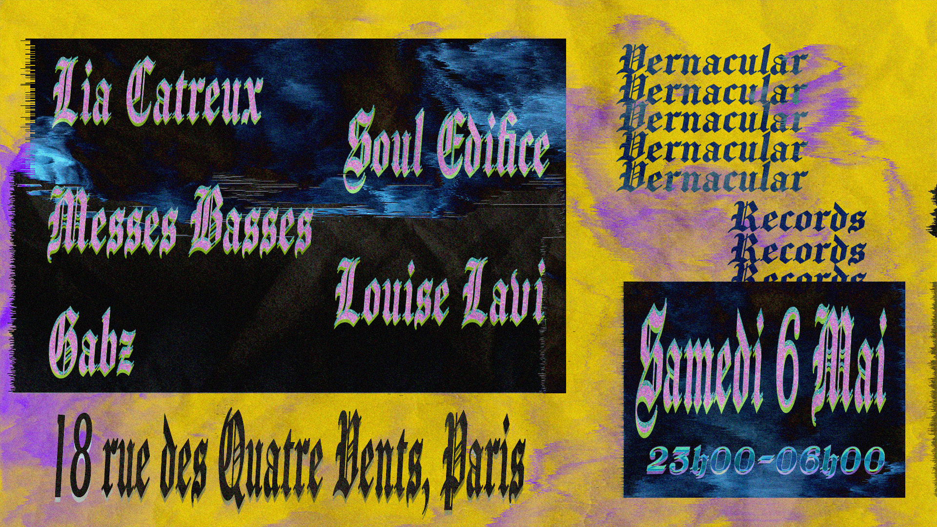 Vernacular Records Invite Lia Catreux, Louise Lavi, Gabz